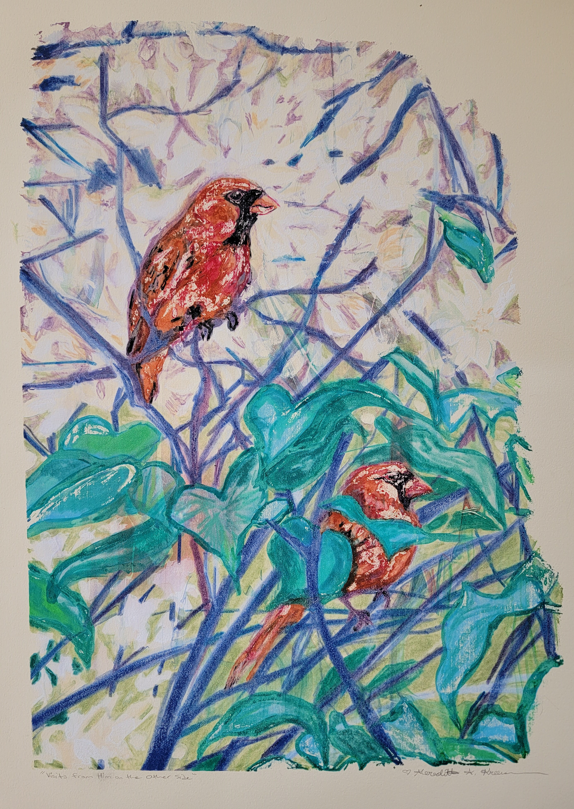 Visits from Him on the Other Side, 30" x 22," Monoserigraph on Fabriano Paper