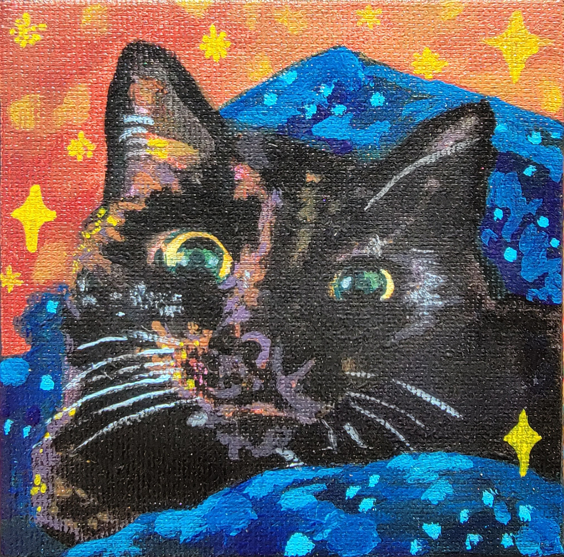 *Precious Starboy, 4" x 4," Acrylic paints on canvas
