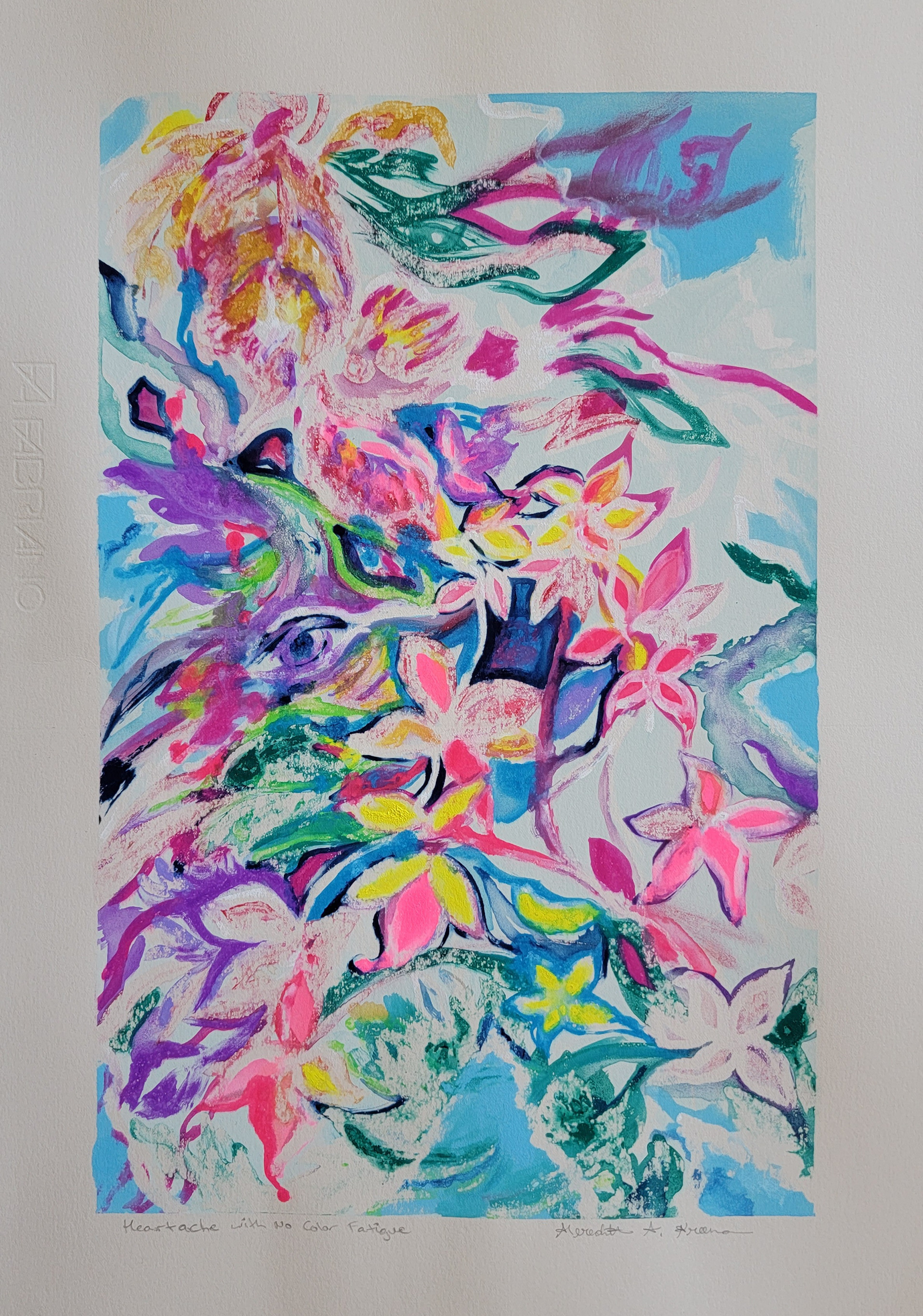 Heartache With No Color Fatigue, 19.5" x 16", Monoserigraph on Pescia paper
