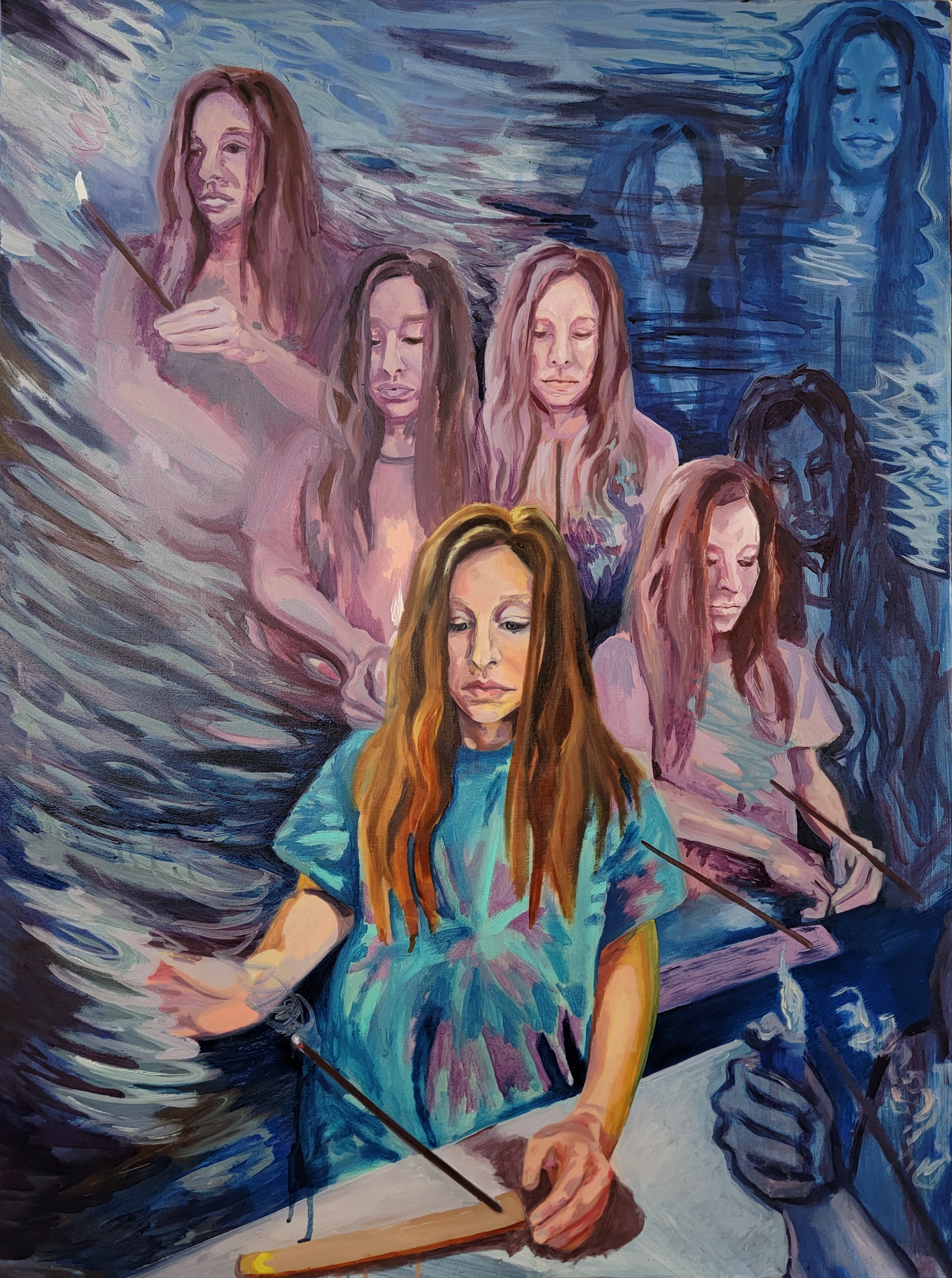 Ritual, 40" x 30," Water-soluble Oils on Canvas