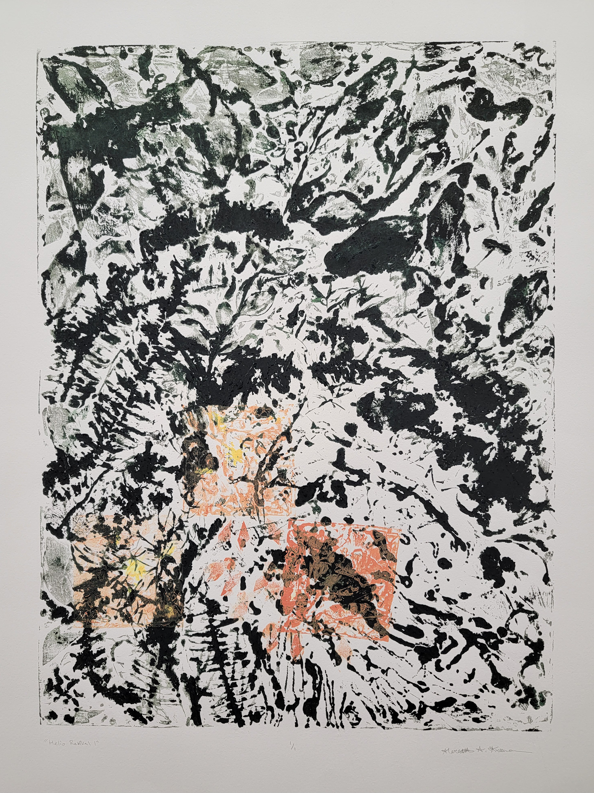 Helio Revival I, 30" x 22," Collagraph on Stonehenge paper