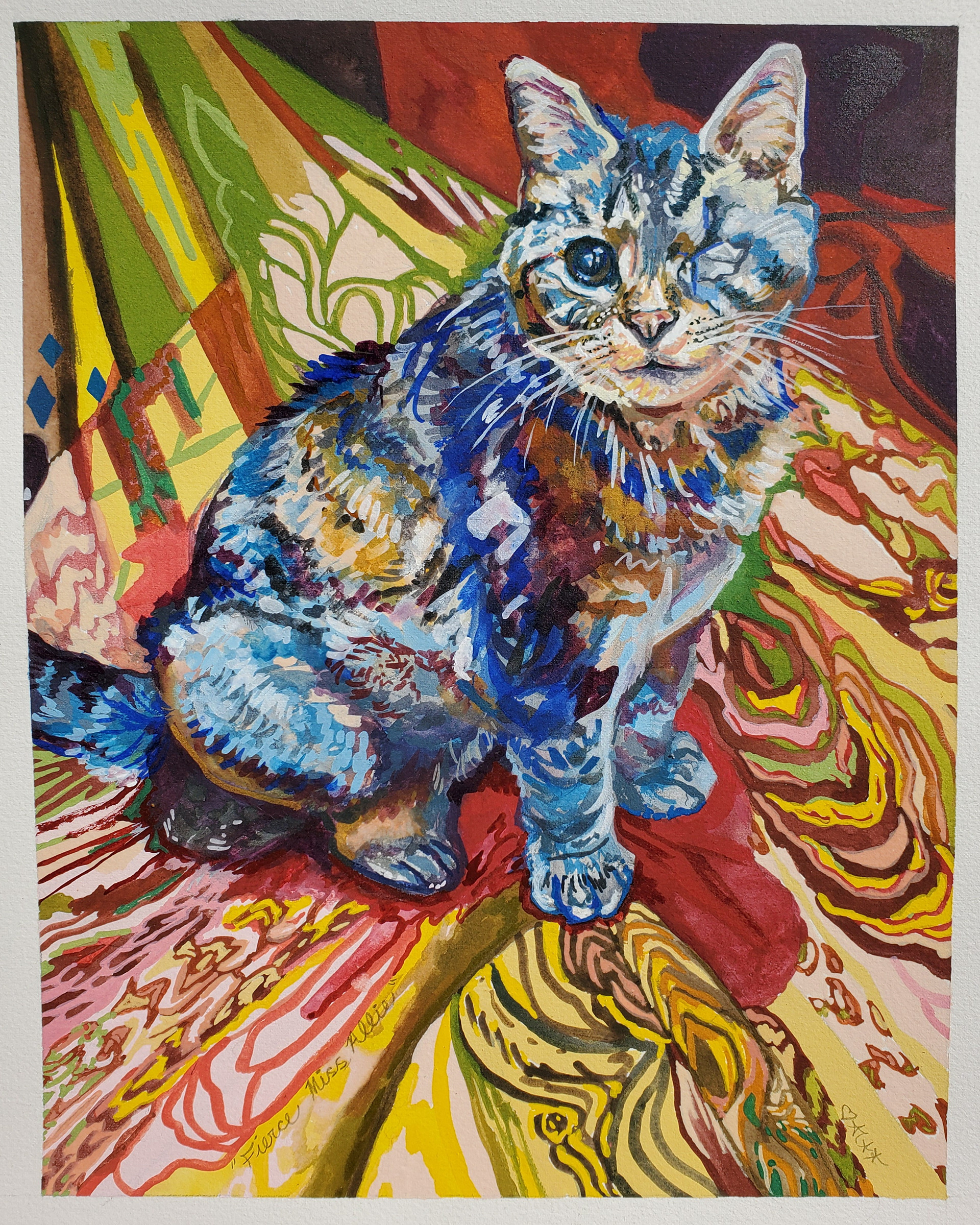 +Fierce Miss Allie, 14" x 11", gouache and watercolor on watercolor paper