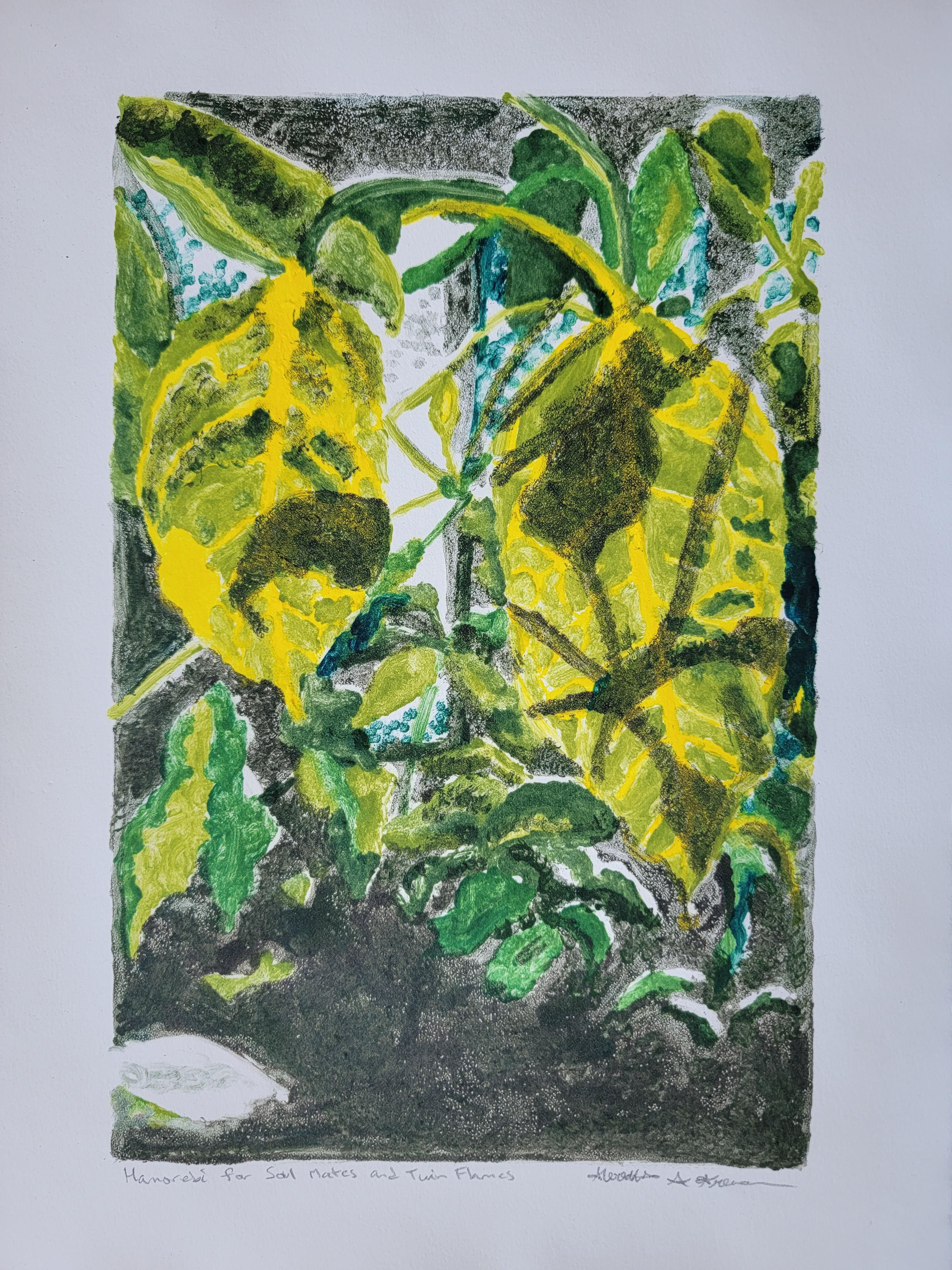 Hamorebi for Soulmates and Twin Flames, 15" x 11", Monoprint on Stonehenge paper