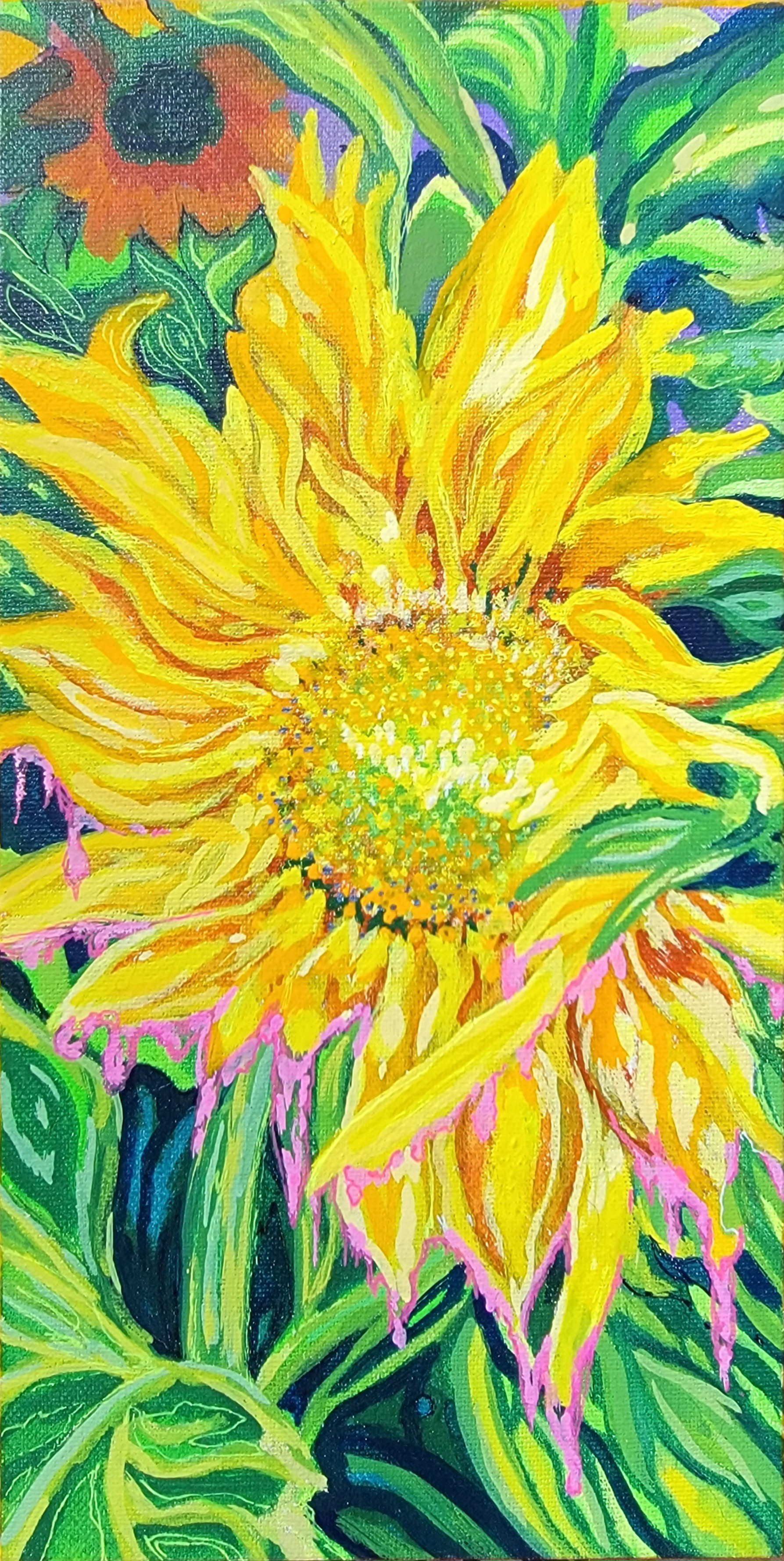*Bleary Rainbow Sundrip, 12" x 6," ShinHan Poster paint and gouache on canvas