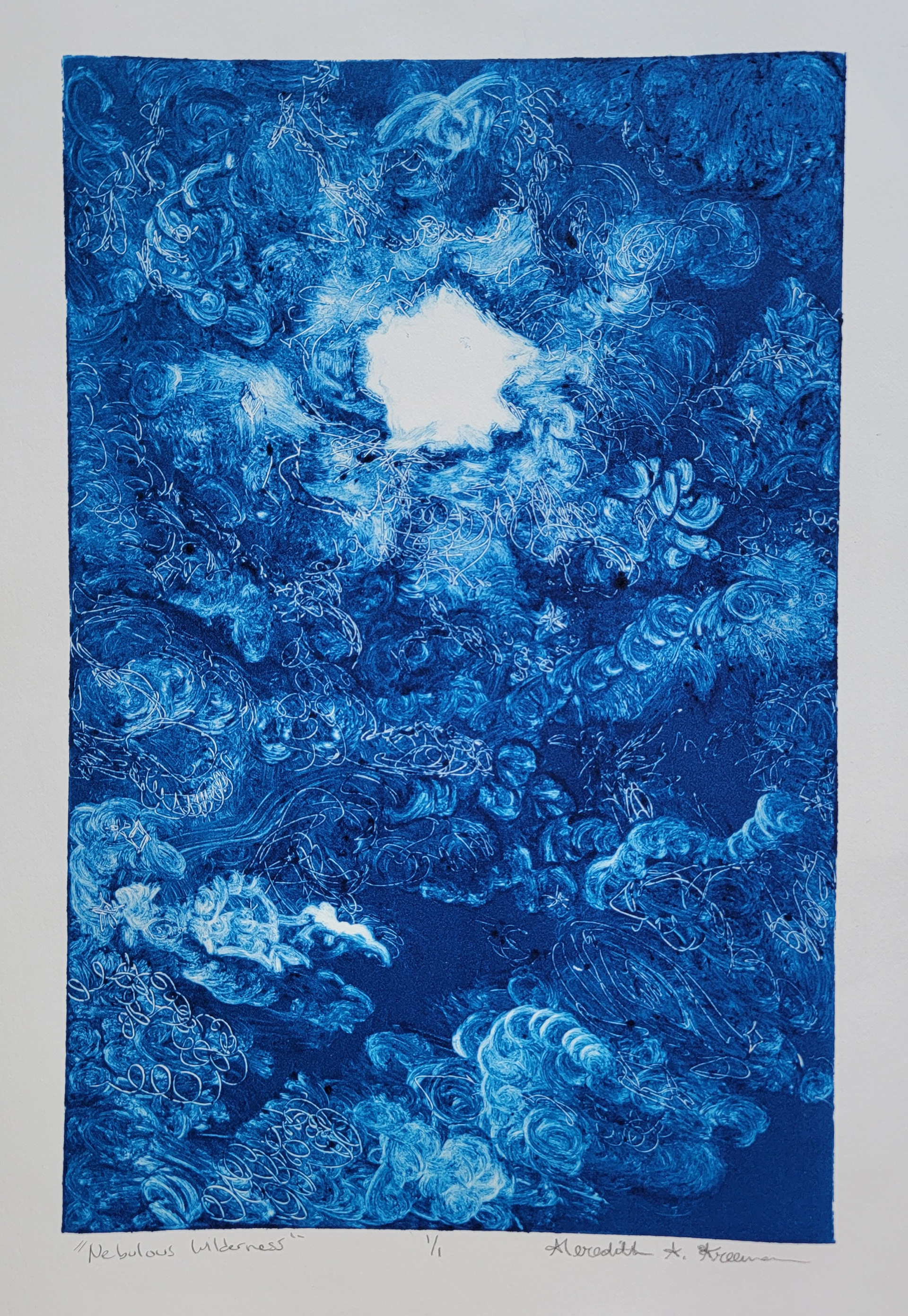 *Nebulous Wilderness, 11" x 15", monoprint on Stonehenge paper