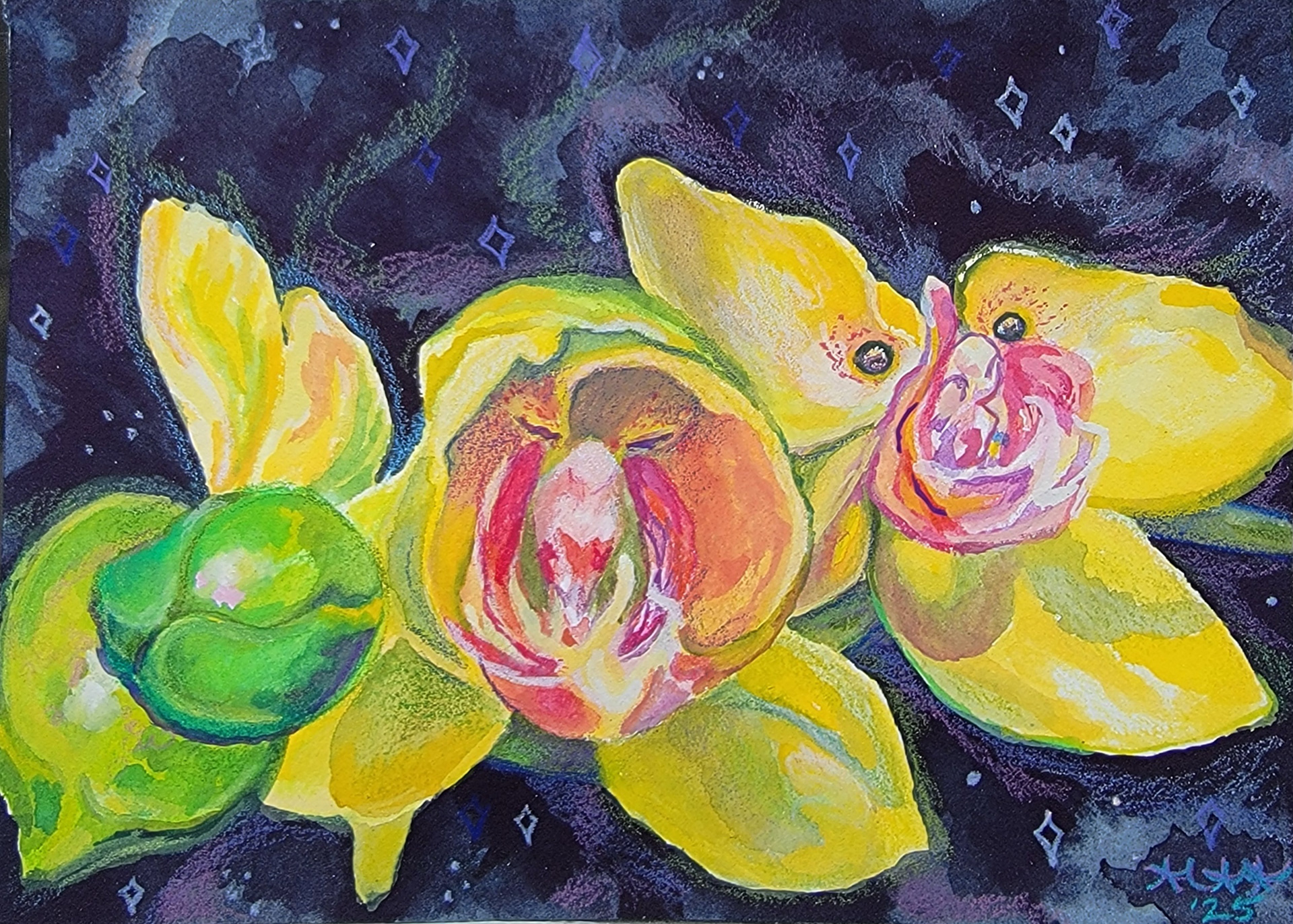 *Valeur Divine (Divine Preciousness), 5" x 7," colored pencils, watercolor and gouache on watercolor paper 