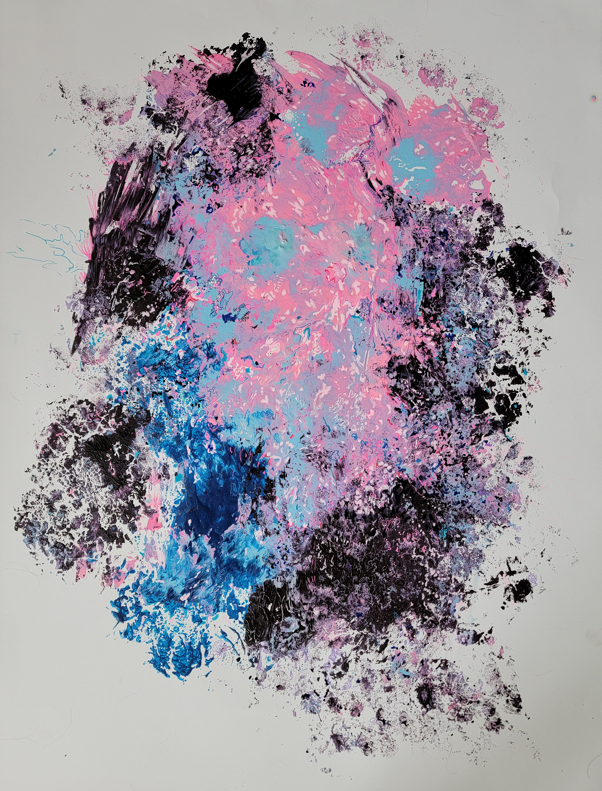 Bunny-of-the-Moon's Phantasmagorical Rave, 22" x 15," Monotype on Stonehenge paper