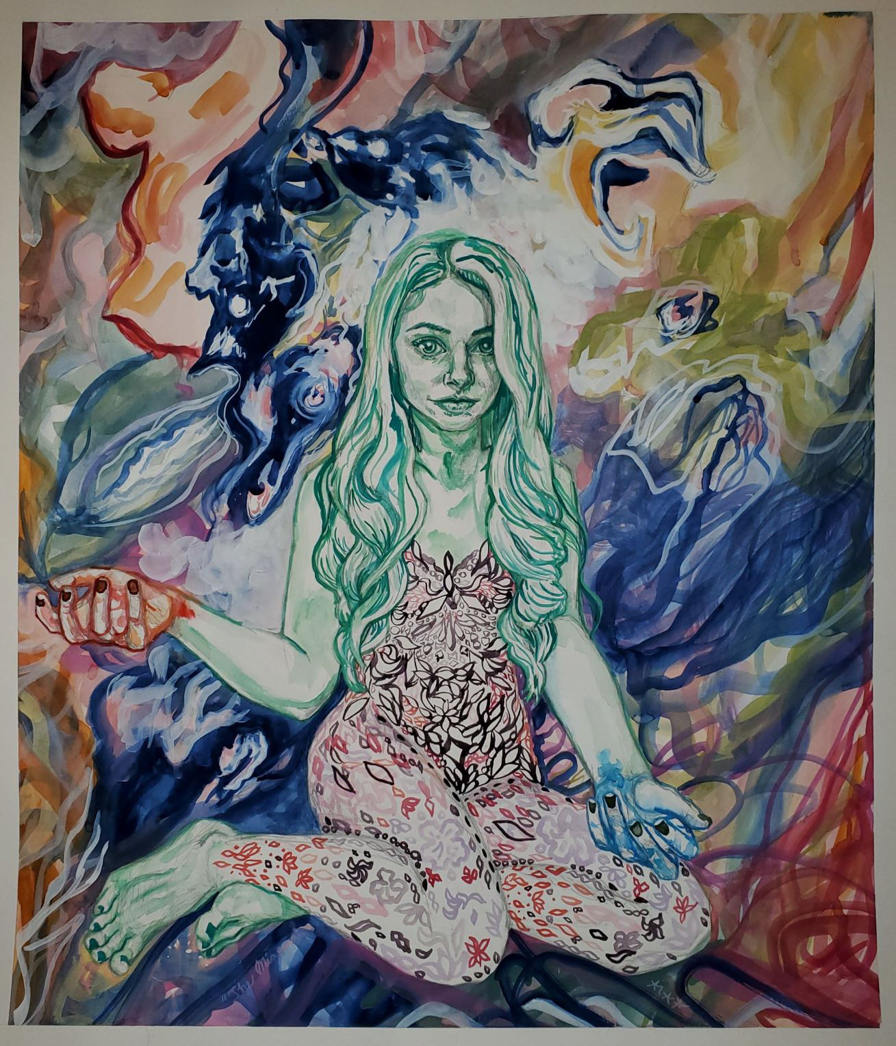 The Miasma, 24" x 20.25", watercolor and gouache on watercolor paper