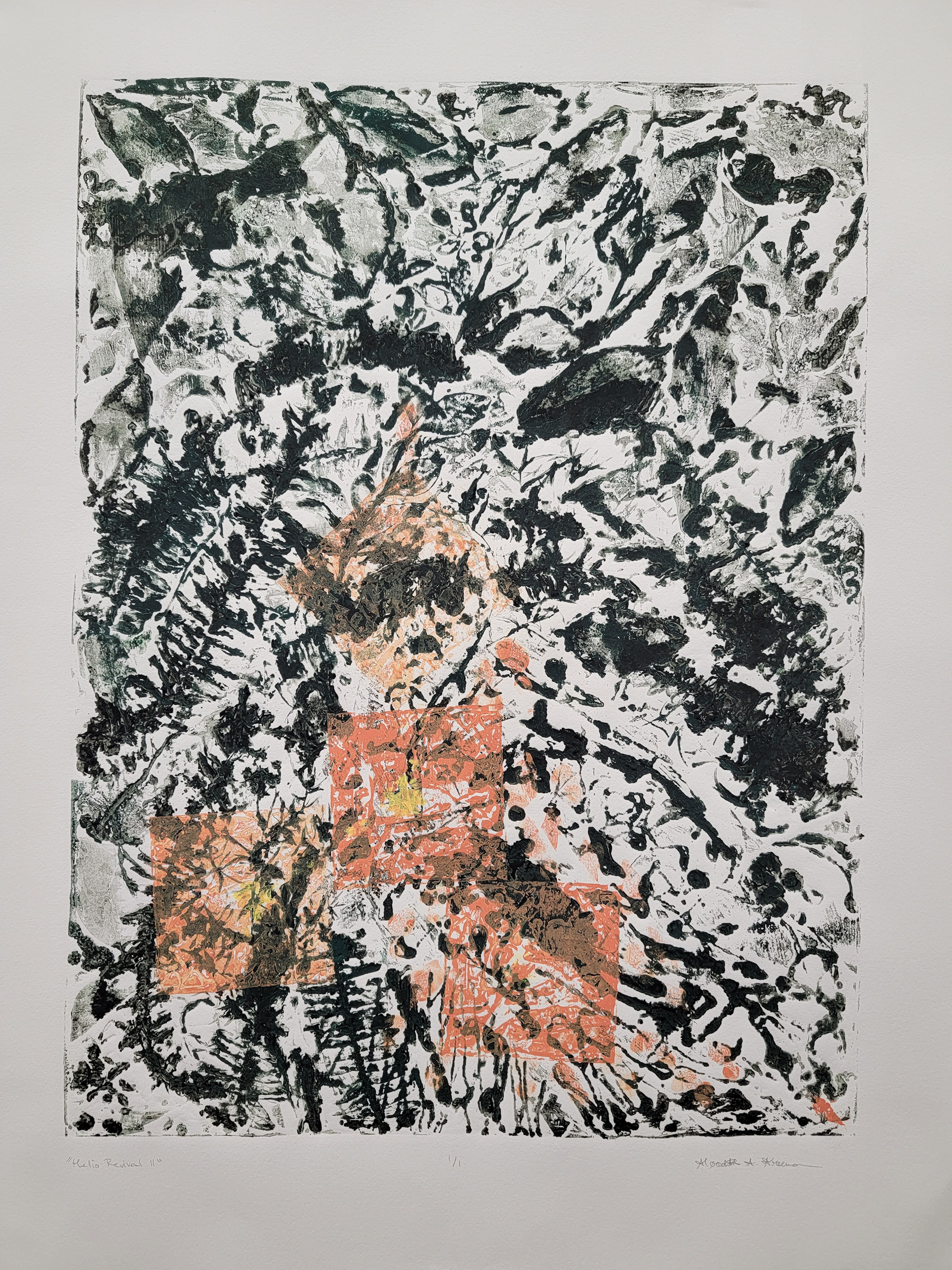Helio Revival II, 30" x 22," Collagraph on Stonehenge paper