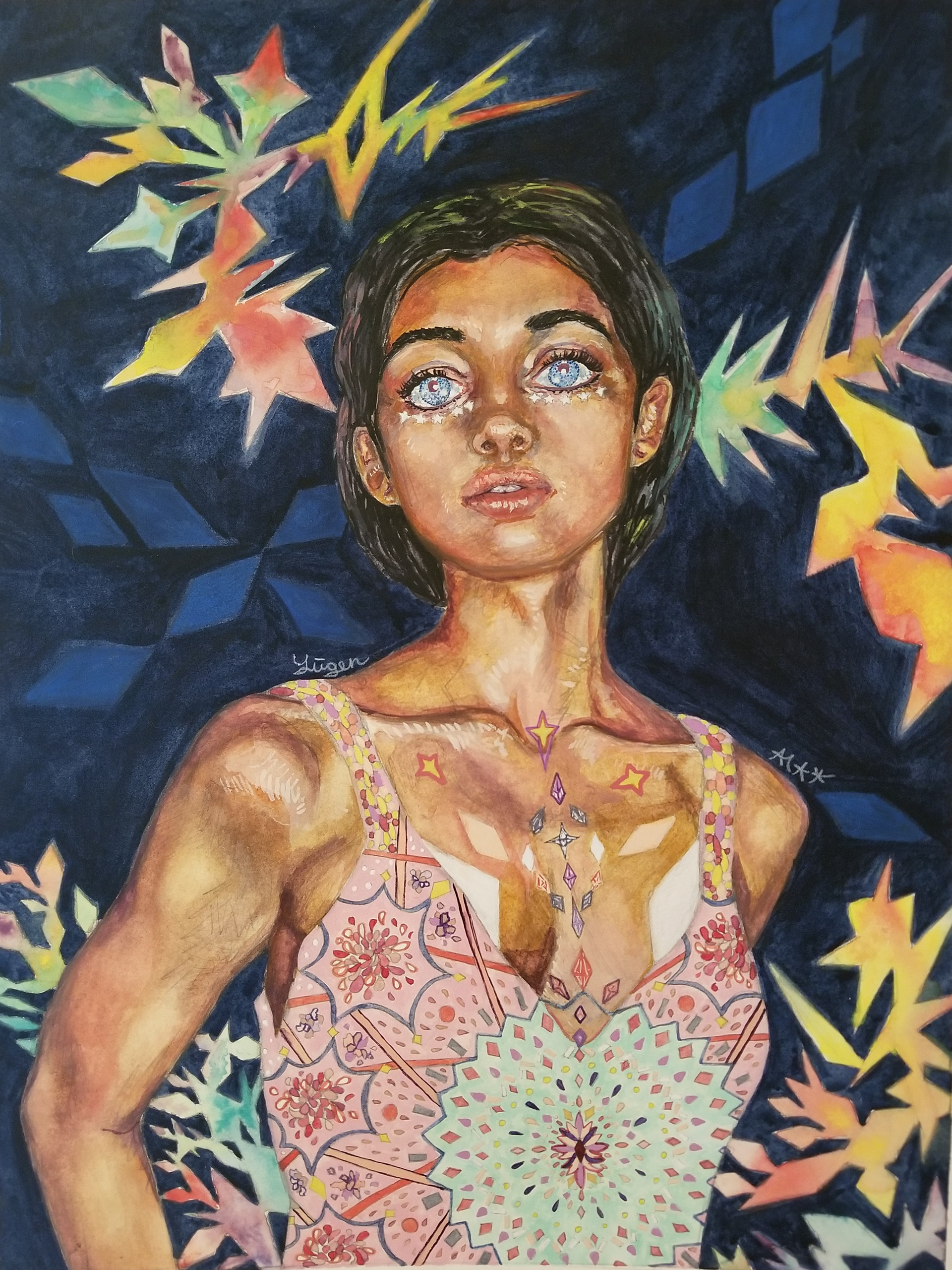 Yugen, 2017, 16" x 10", watercolor and gouache on watercolor paper