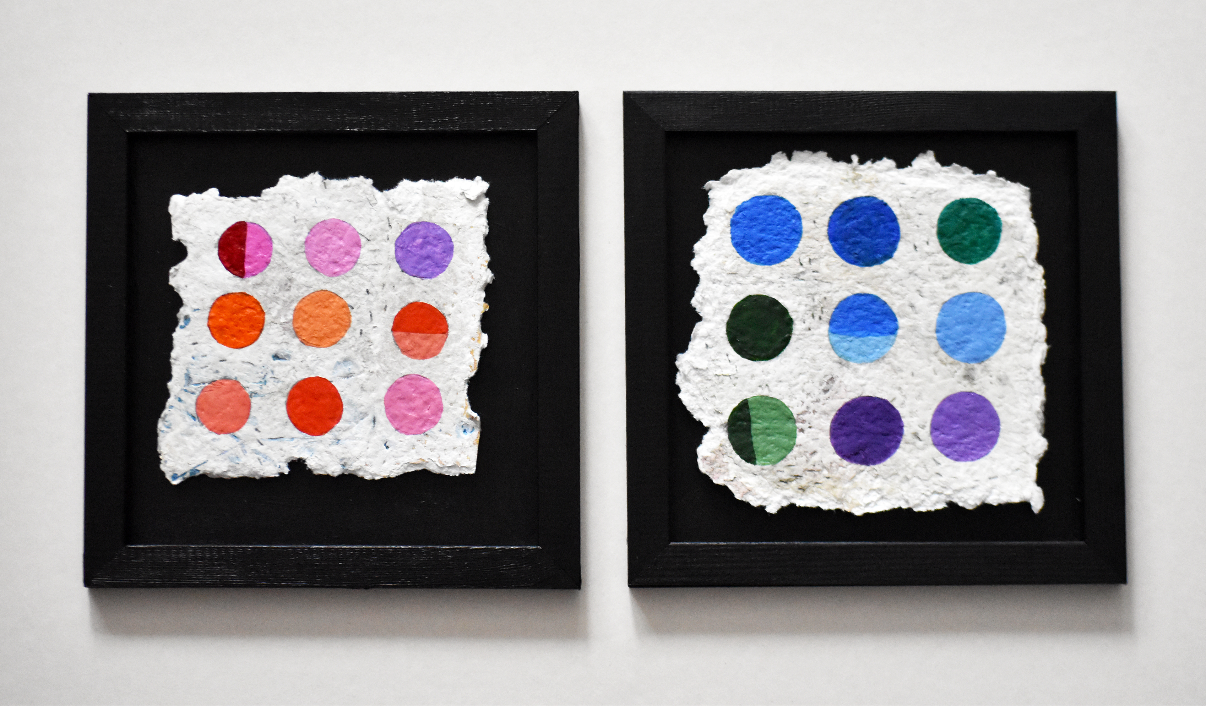 Pure Phantasmagoria - wine filter pads, acrylic paint /20 x 20 cm/