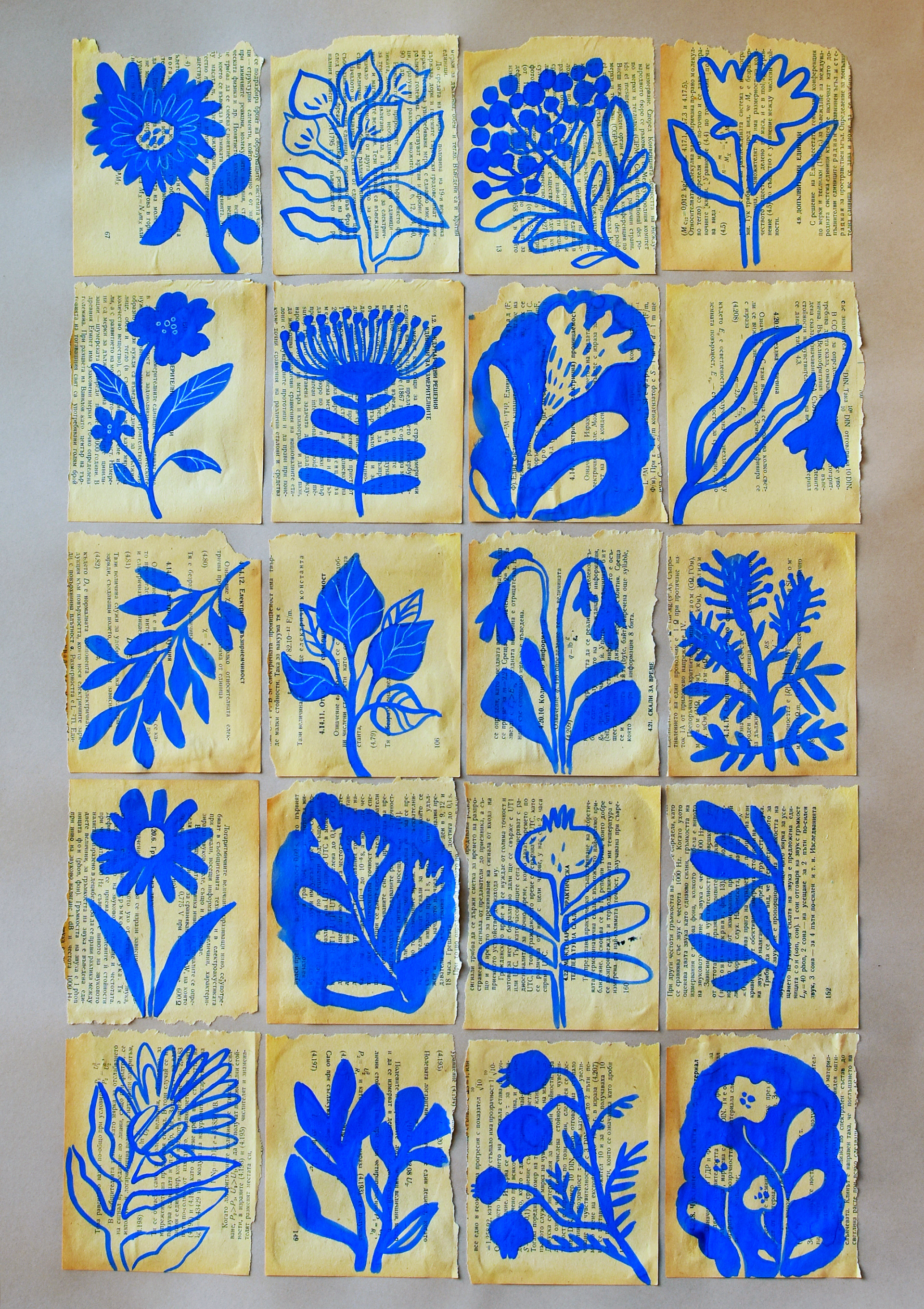 Herbarium - tempera on old paper