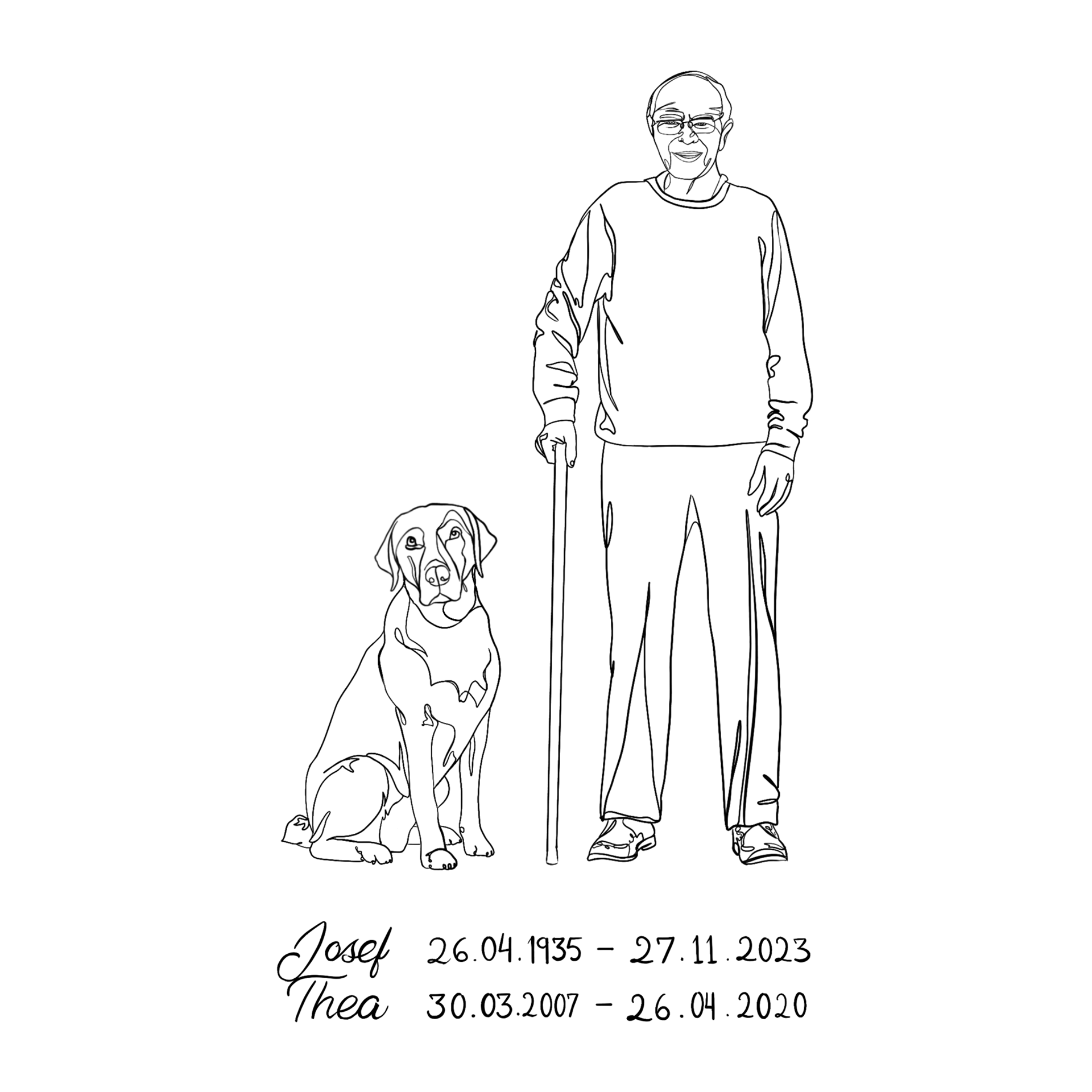 Commissioned line work art, 2023, Procreate.