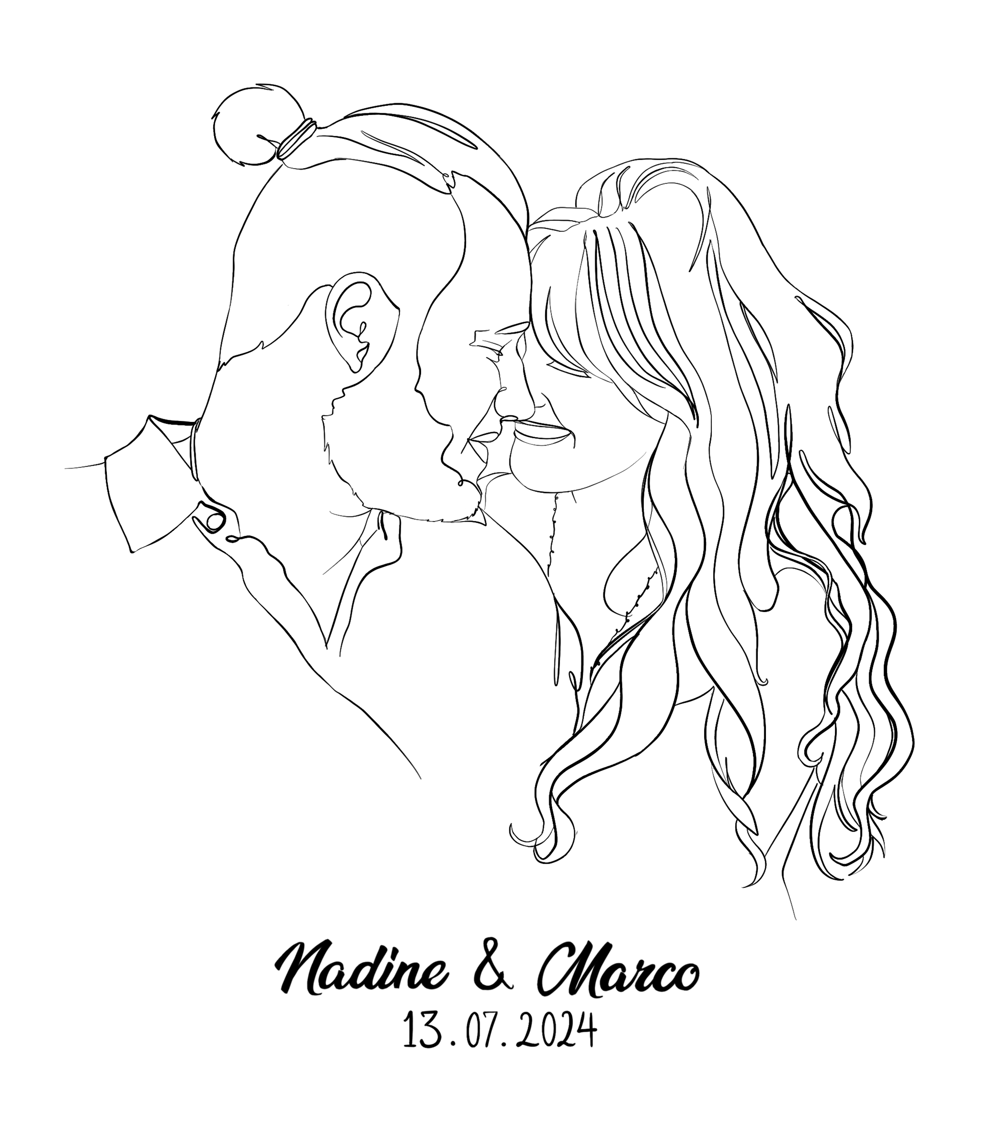 Commissioned line work art, 2024, Procreate.