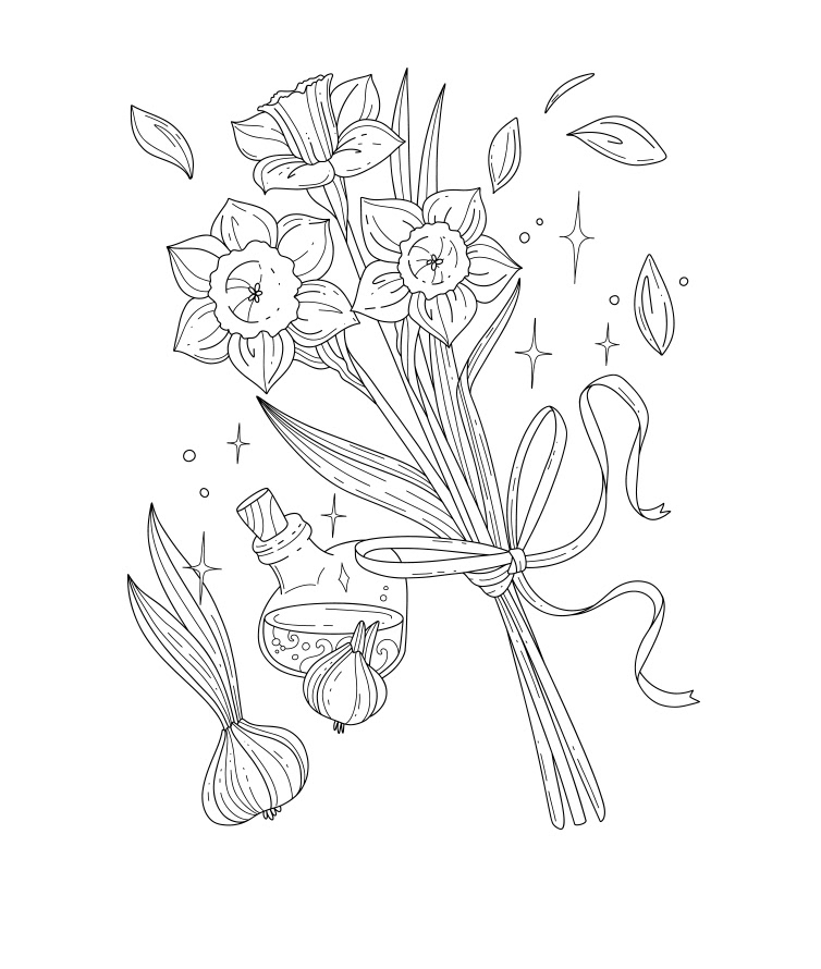 Garden Flowers -  Coloring Illustration for EMF Verlag