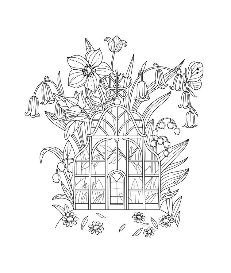 Garden Flowers -  Coloring Illustration for EMF Verlag