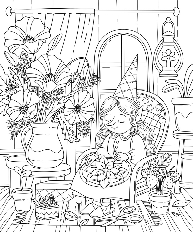 Garden Flowers -  Coloring Illustration for EMF Verlag