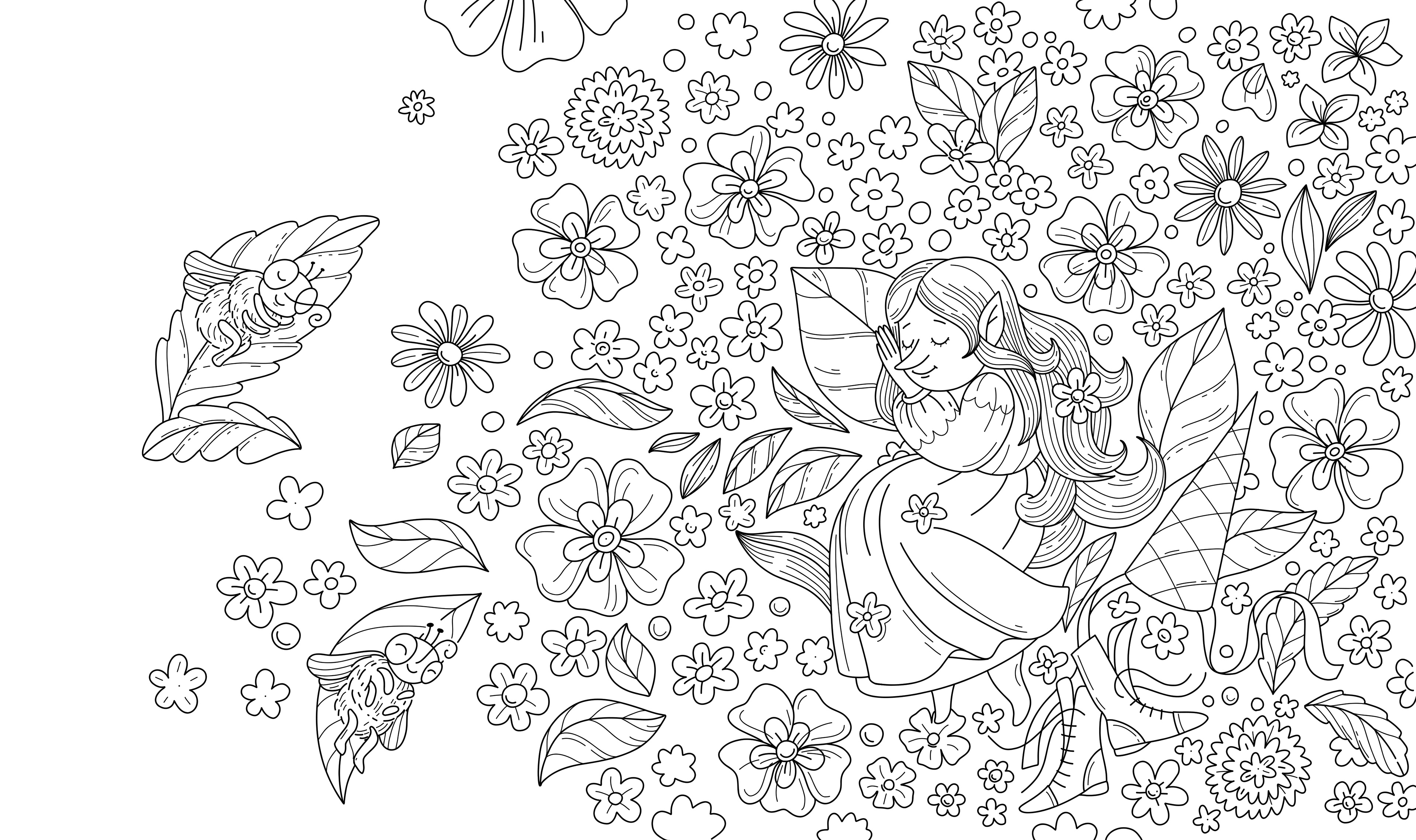 Garden Flowers -  Coloring Illustration for EMF Verlag