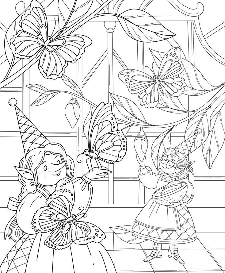 Garden Flowers -  Coloring Illustration for EMF Verlag