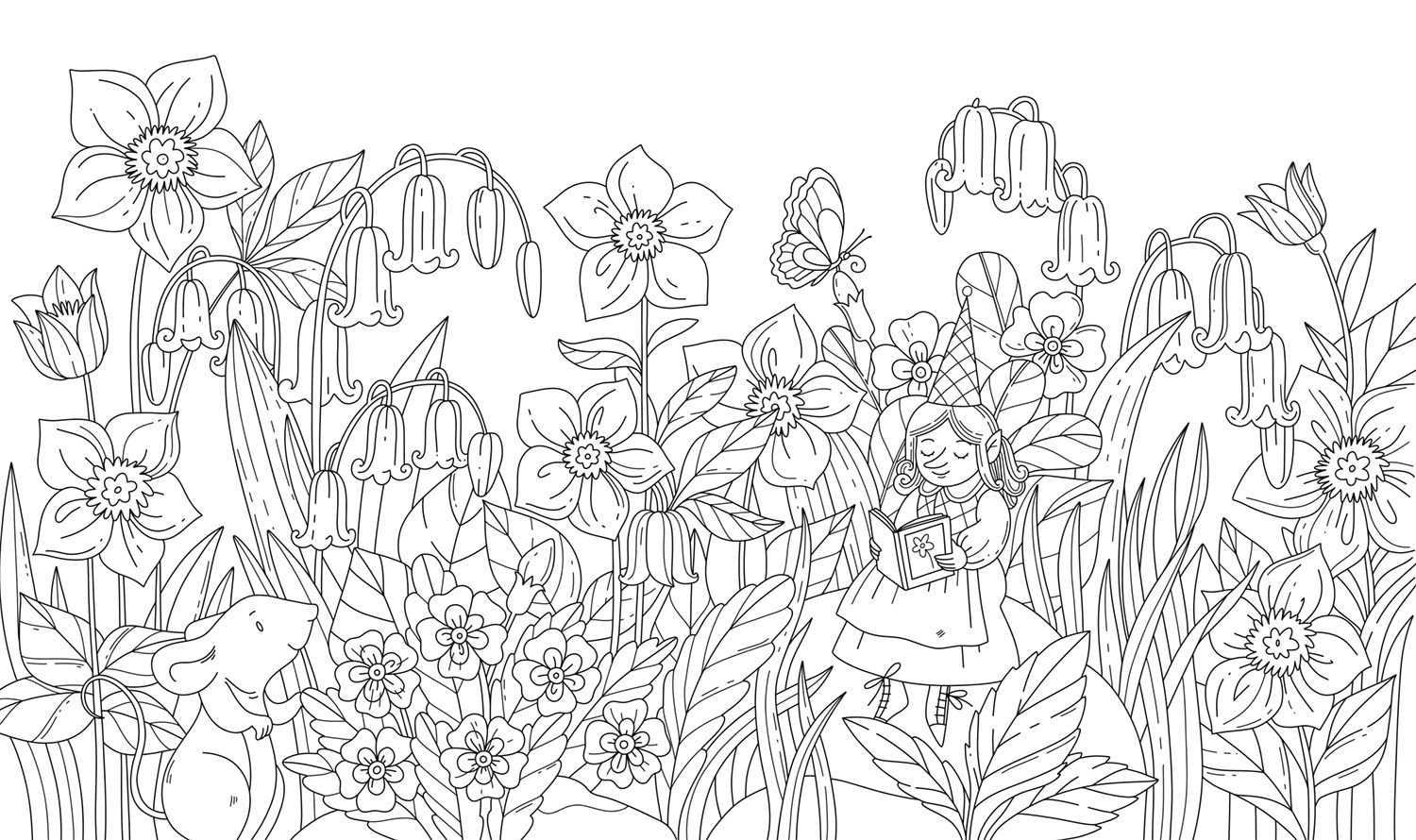 Garden Flowers -  Coloring Illustration for EMF Verlag
