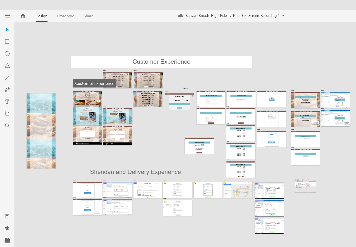 Adobe XD Site Webflow Layout