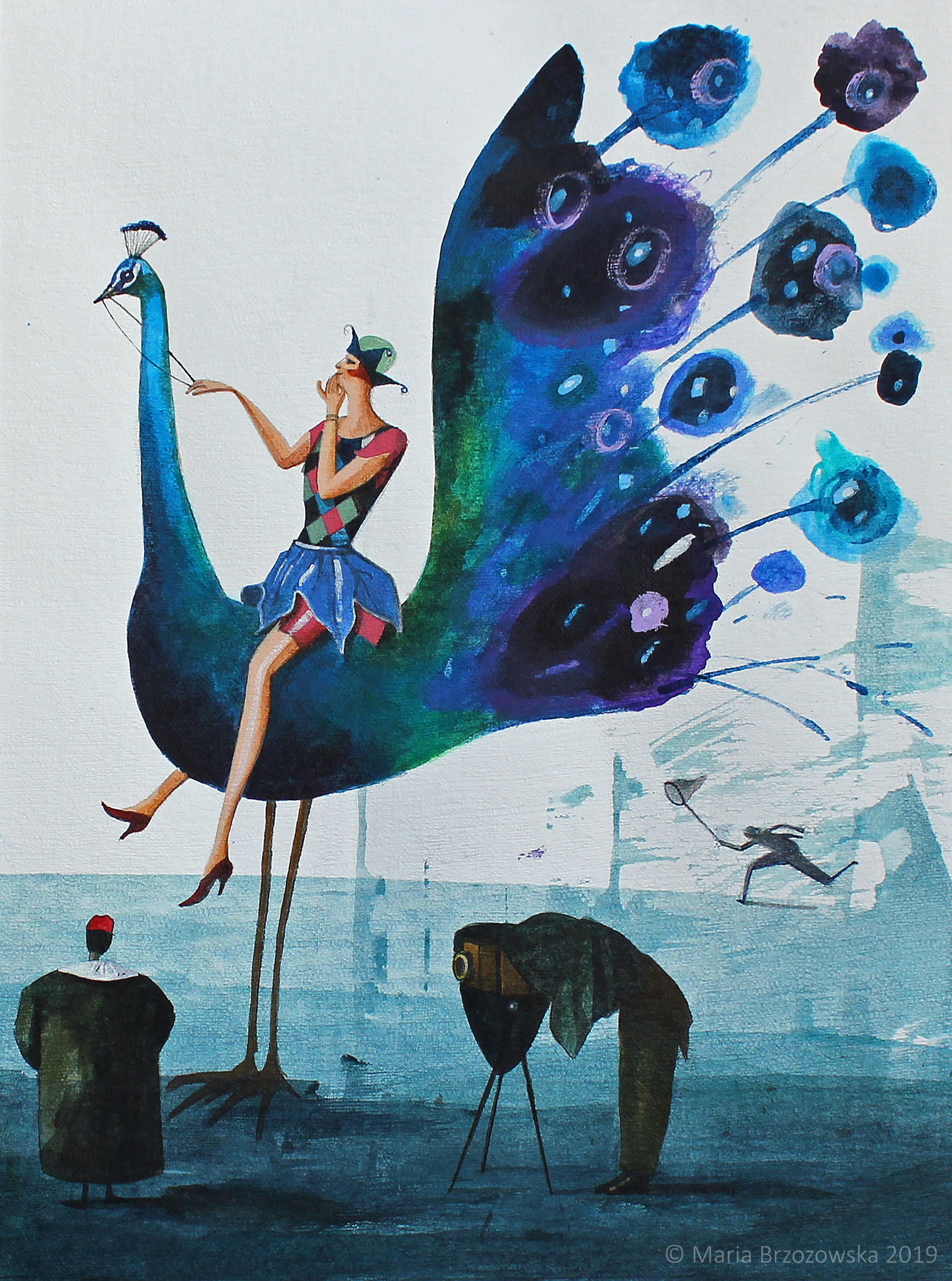 "Morning Cools", acrylic on paper, 2015