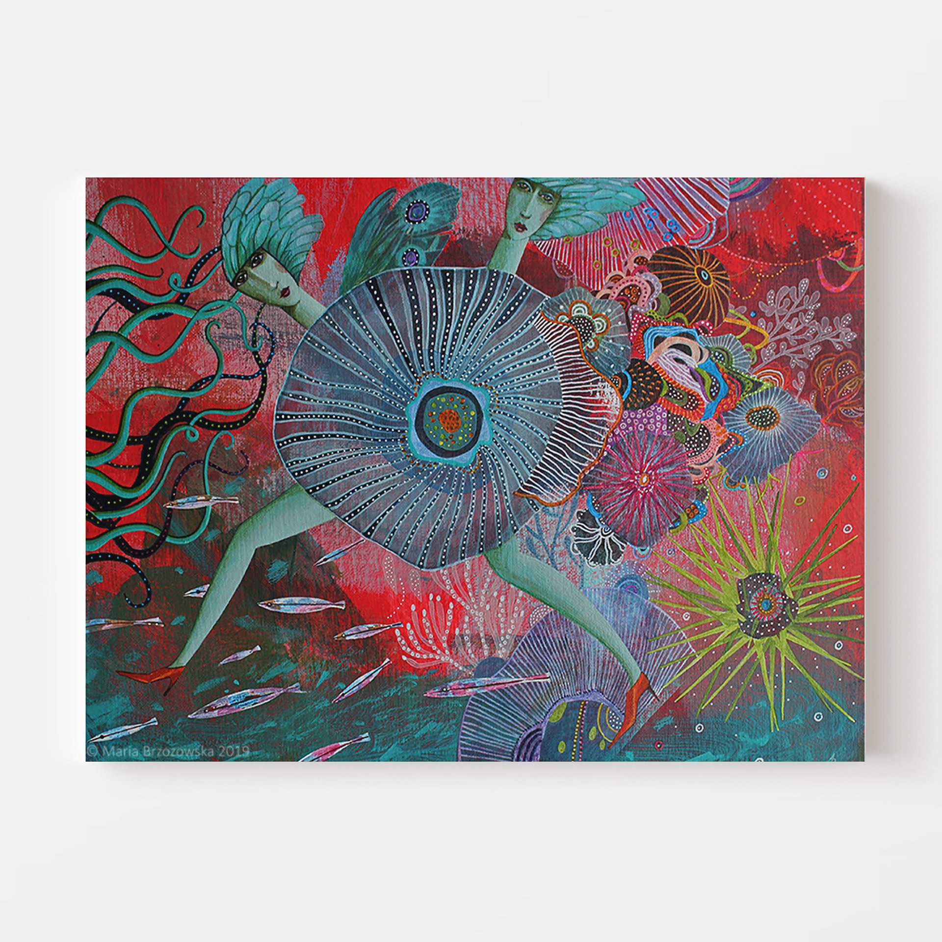 "Coral Sister", acrylic on paper, 2016