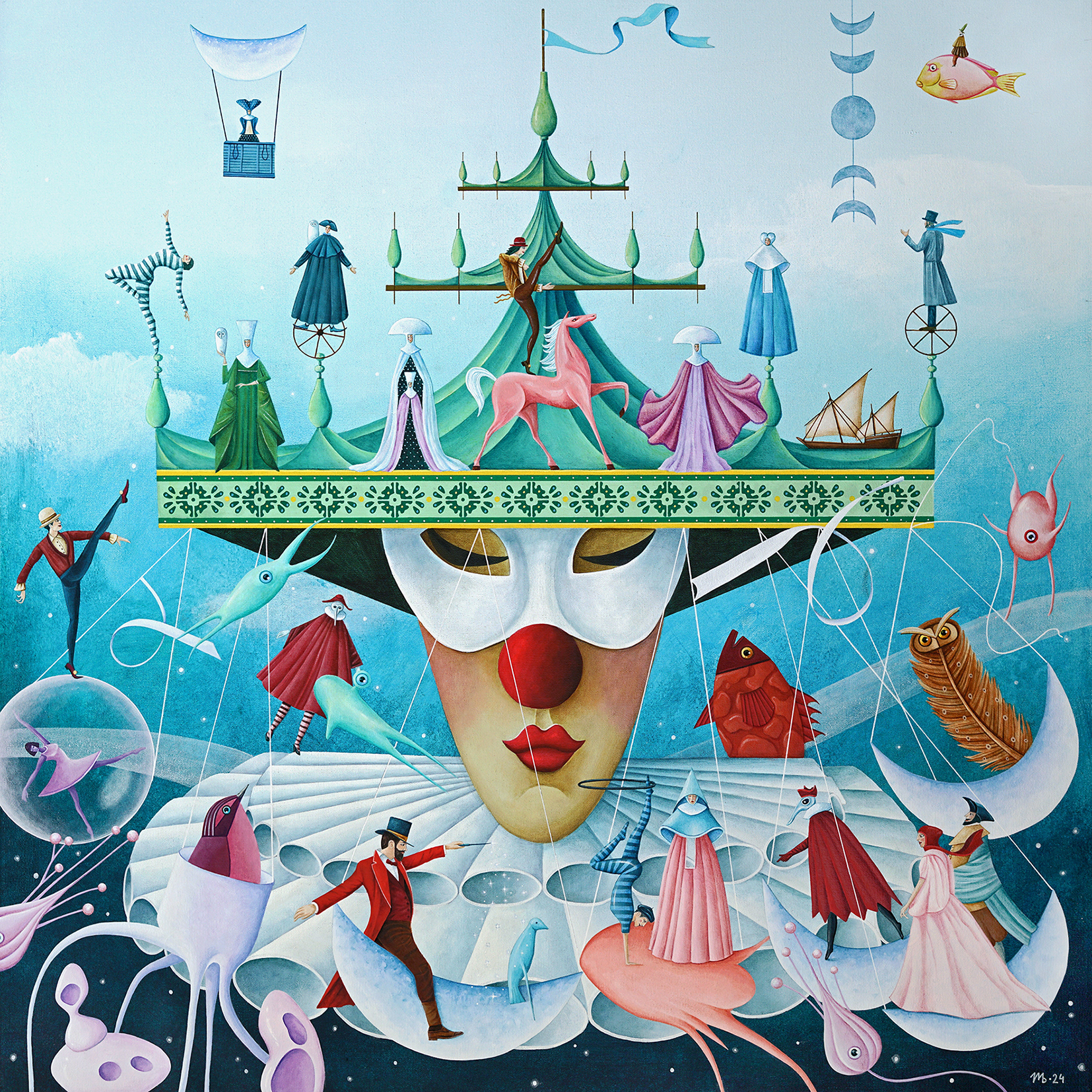 "The Carousel of Imagination", acrylic on canvas, 80x80 cm