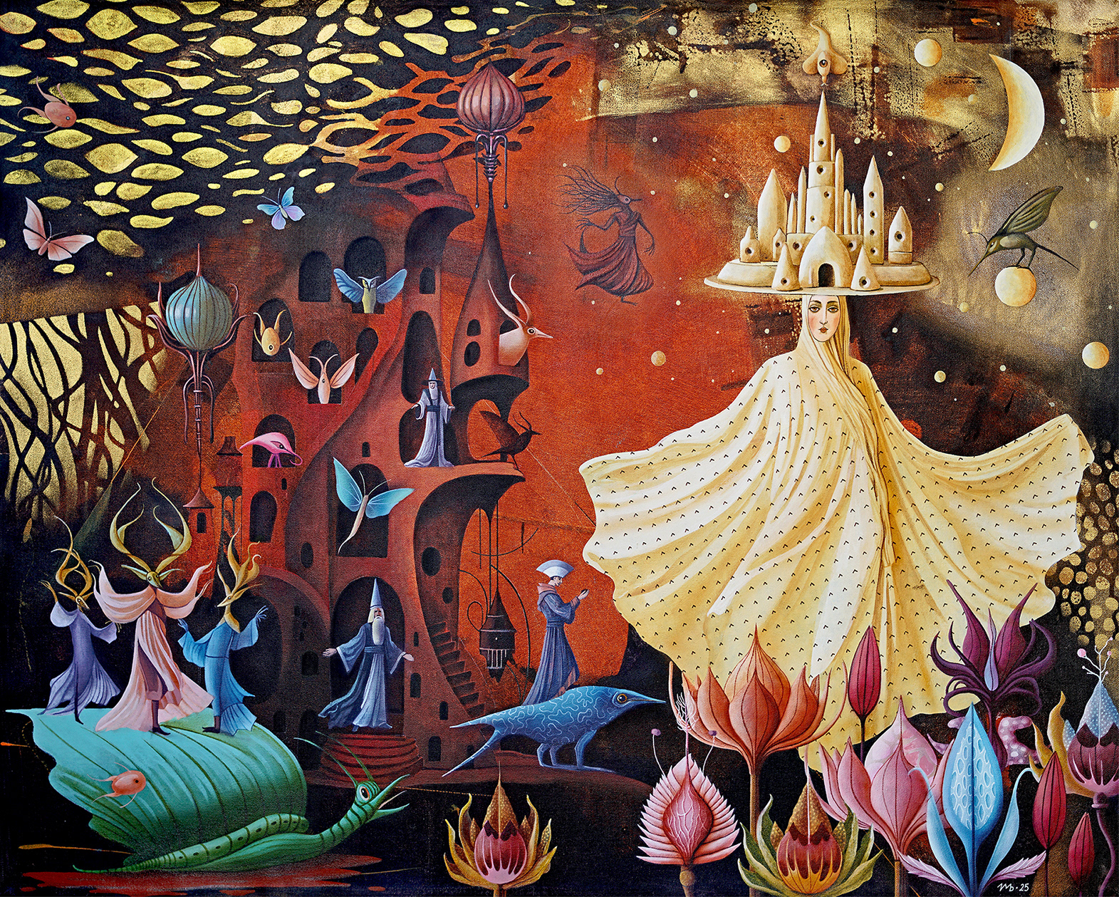 "Floral Alchemist", acrylic on canvas, 80x100 cm
