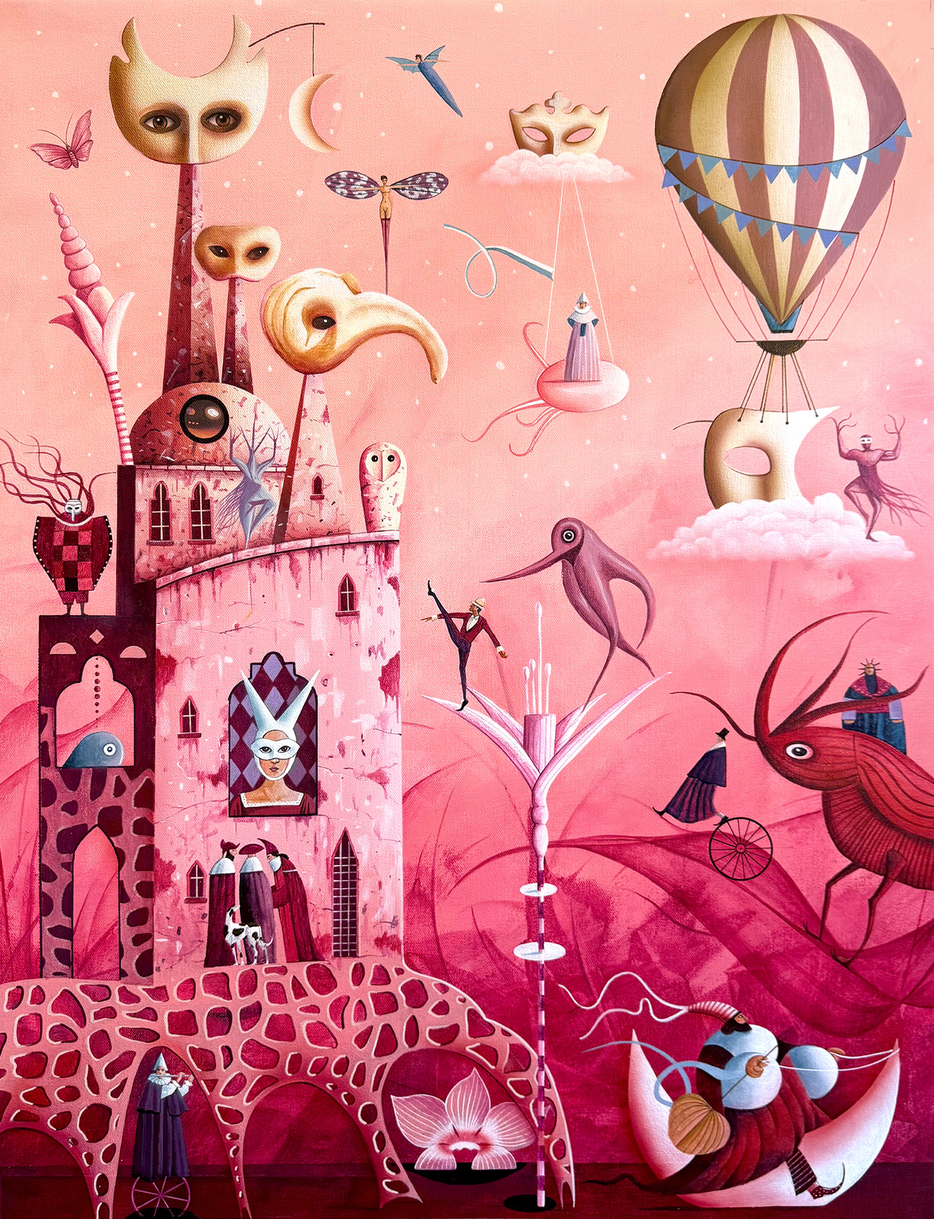 "Pink Hour", acrylic on canvas, 80x60 cm