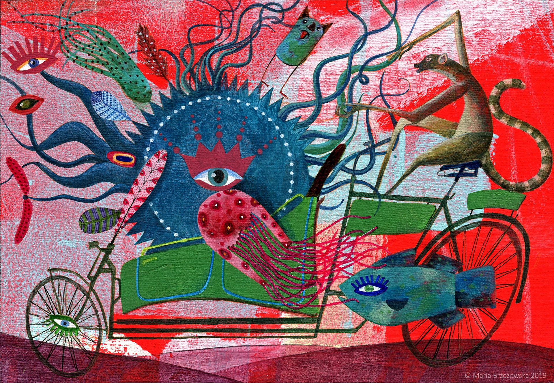 "Funky Junk", acrylic on paper, 2016