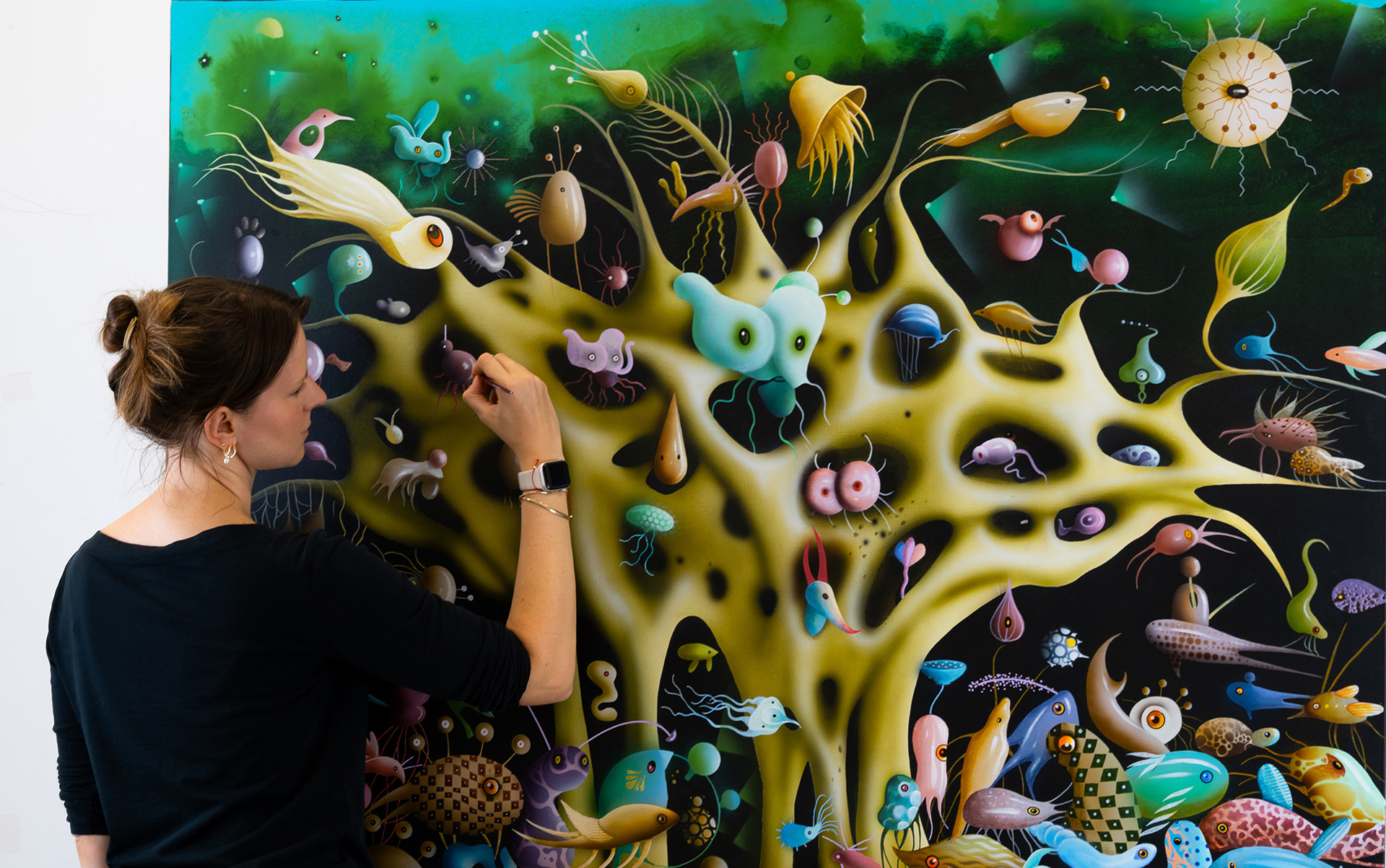 "Biomorphic Split", acrylic on canvas, 100x140 cm