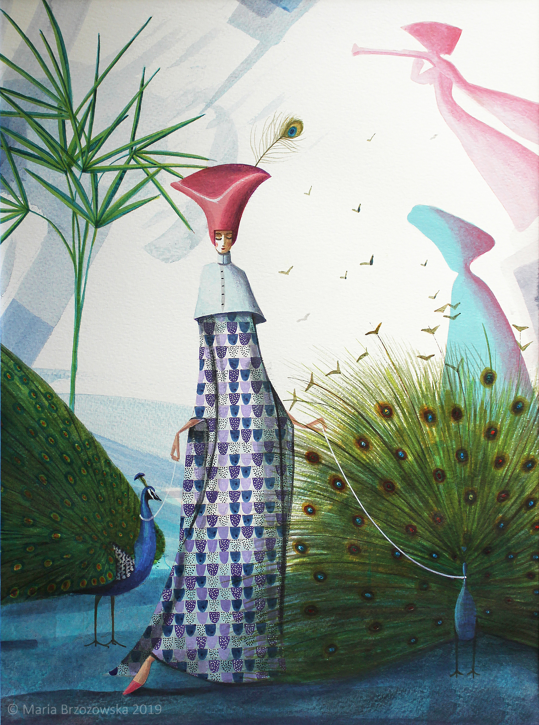 "Botanical Mist", acrylic on paper, 2015