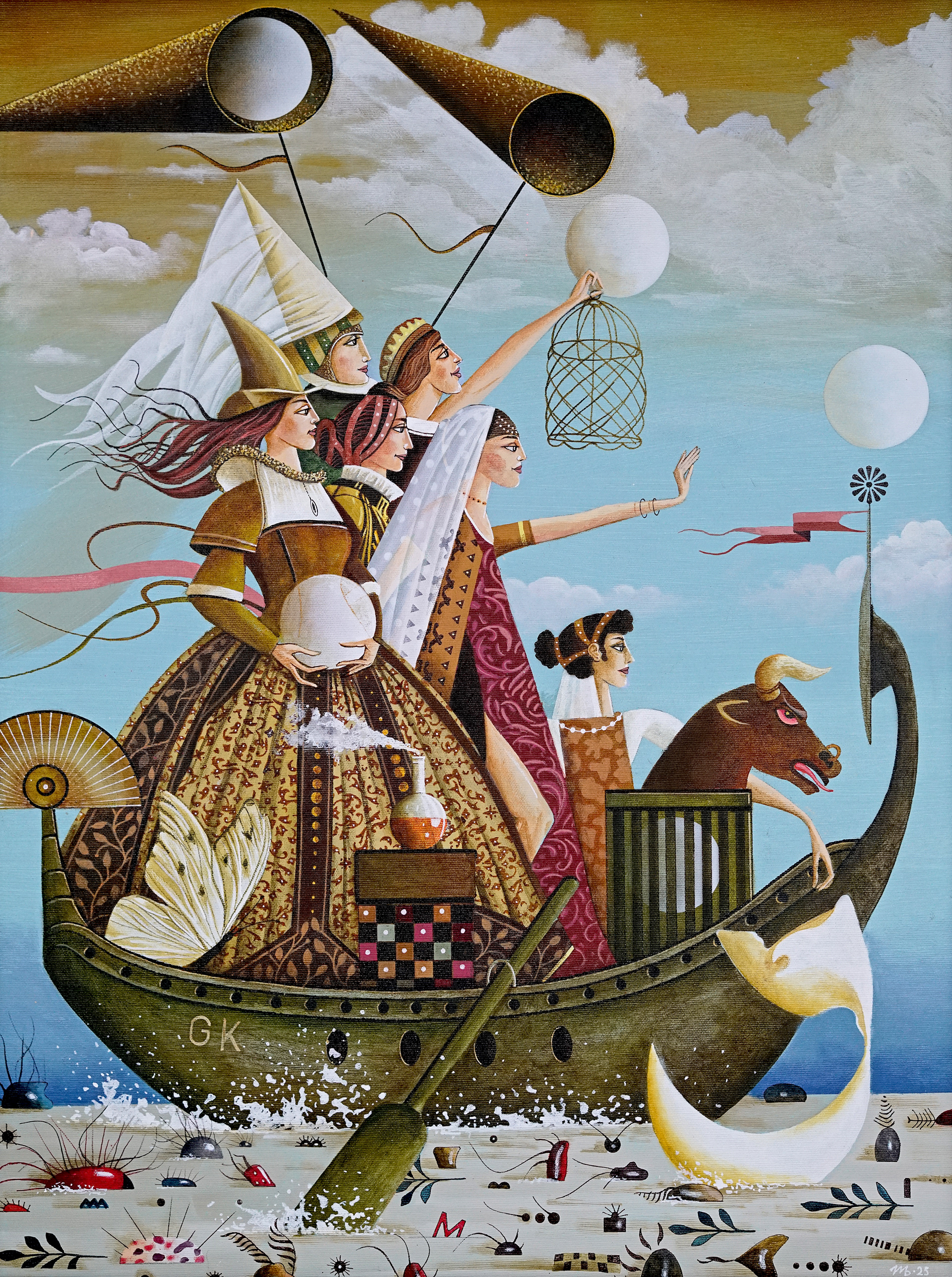 "Sisters' Odyssey", 80x60 cm, acrylic on canvas