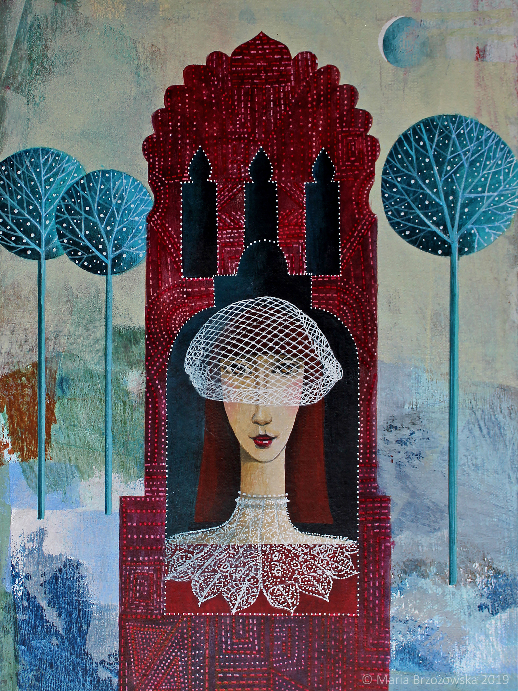"The Lonely Bride", acrylic on paper, 2016