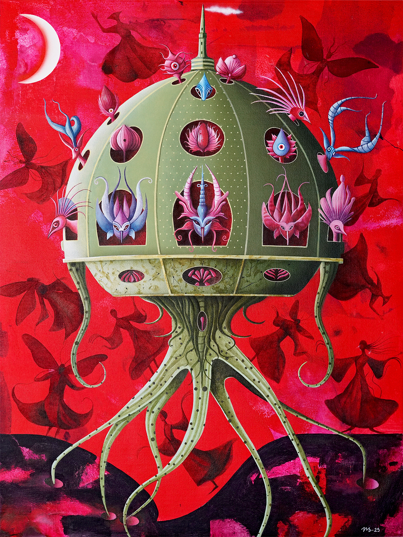 "Seedling's Dance", 80x60 cm, acrylic on canvas