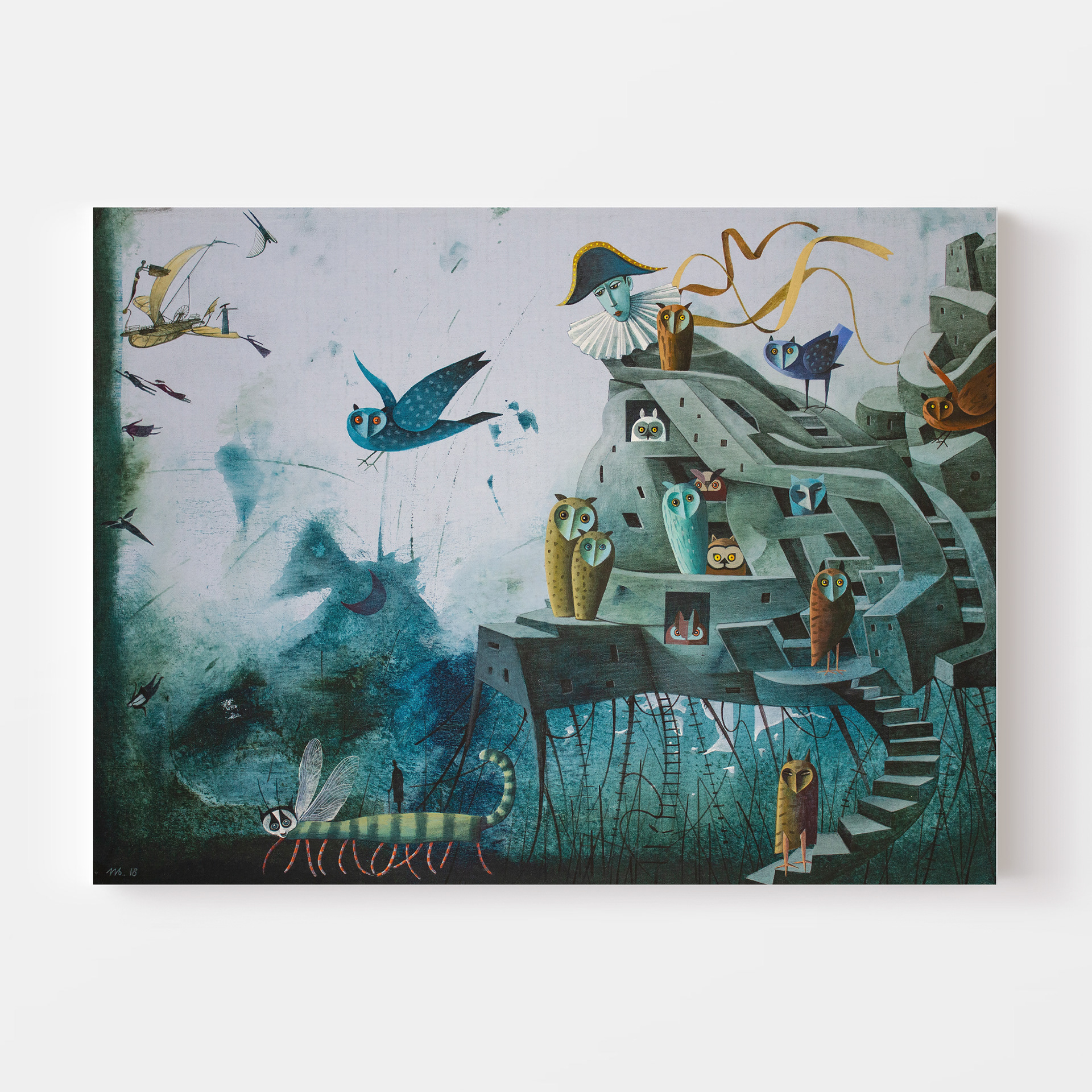 "City of Owls", acrylic on canvas, 80x60 cm