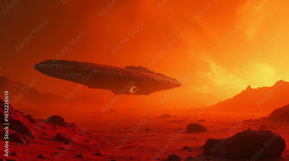 Red Desert Planet – Cinematic Sci-Fi Landscape