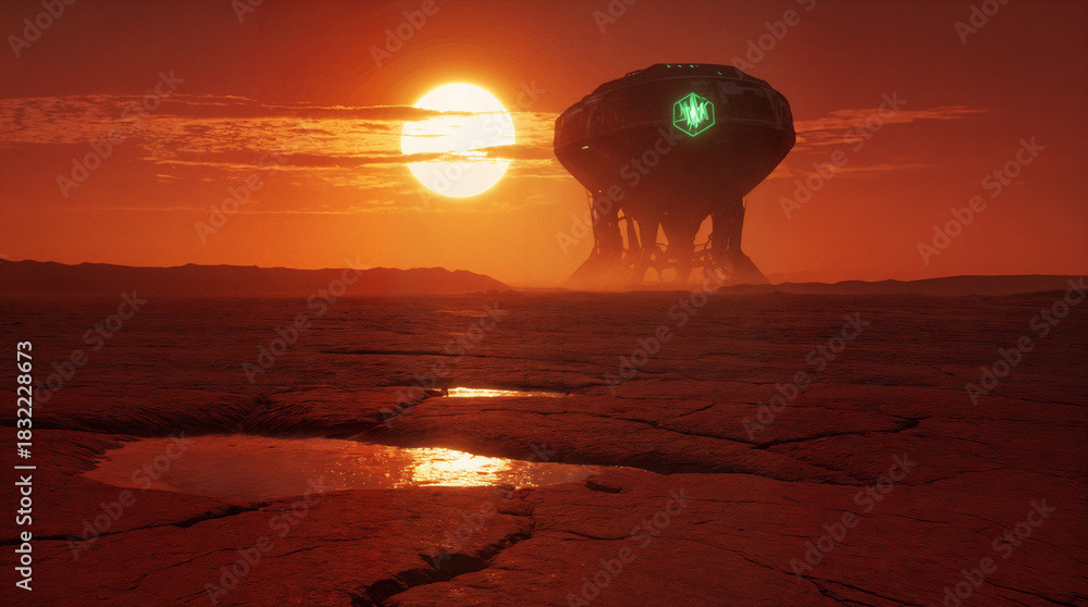 Red Desert Planet – Cinematic Sci-Fi Landscape