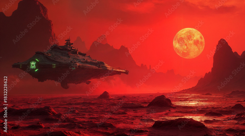 Red Desert Planet – Cinematic Sci-Fi Landscape