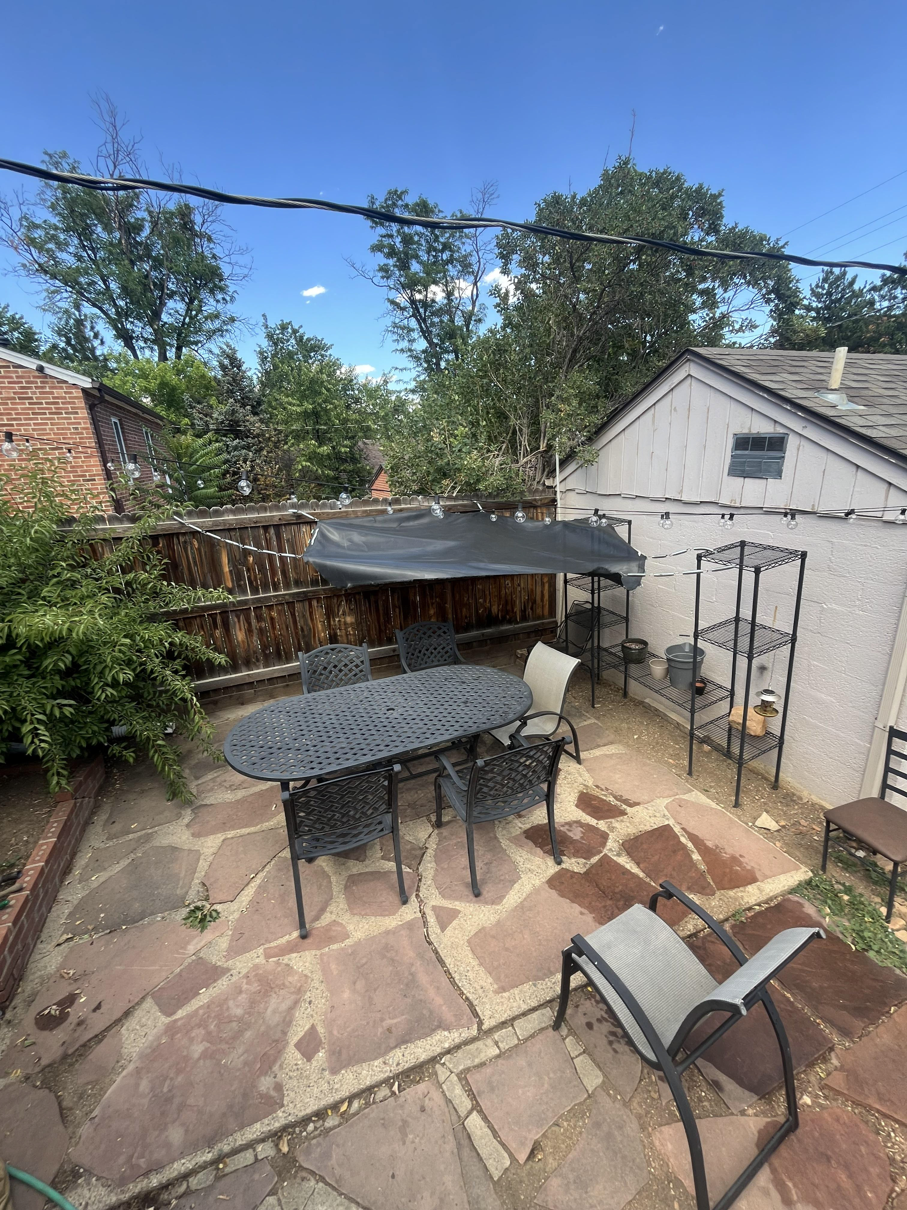 Couldn't waste the old tramp so I diy'ed a sun shade.