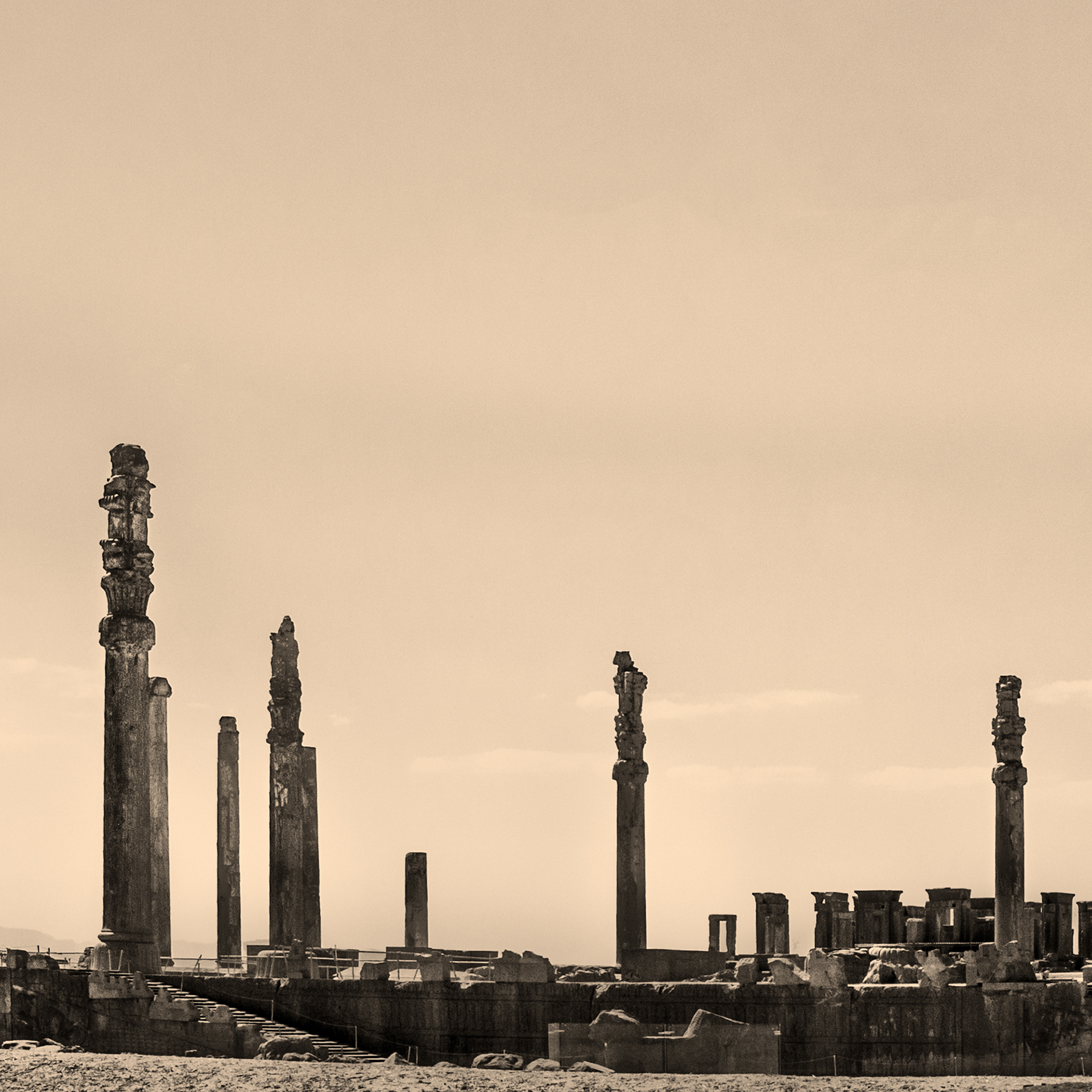 Albumen print、イラン ペルセポリス アパダーナ、𐎠𐎱𐎭𐎠𐎴 (Apadana) | Persepolis (تخت جمشید), IRAN