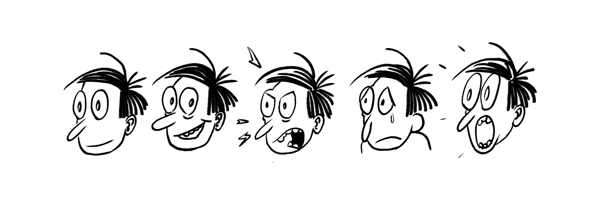 The different Expressions of Palle, early sketches