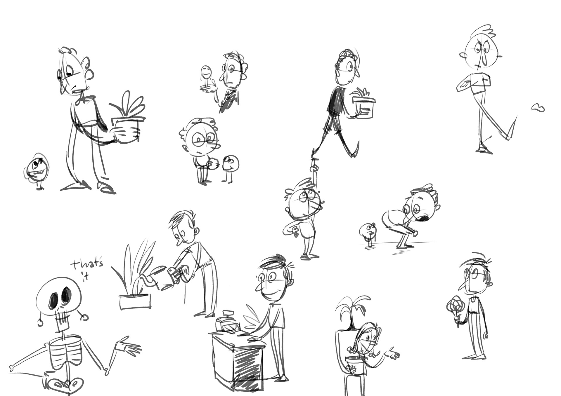 Early sketches for Palle