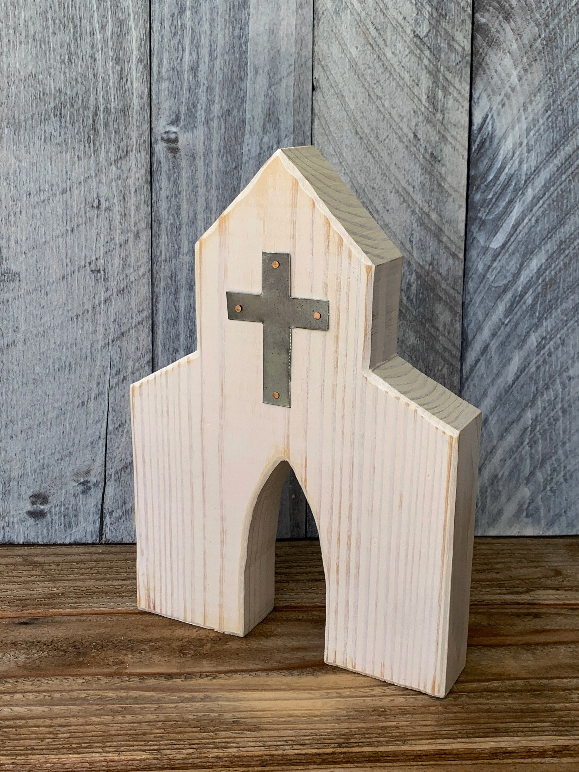 Country Chapel - whitewash (approximately 9” tall) $35