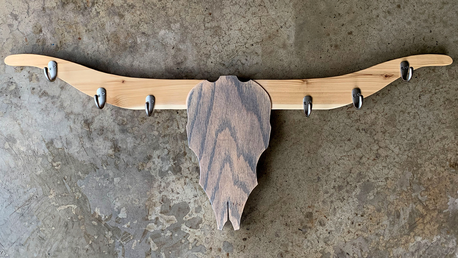 Longhorn Hook Rack - weathered gray, natural (approximately 36” wide) $75