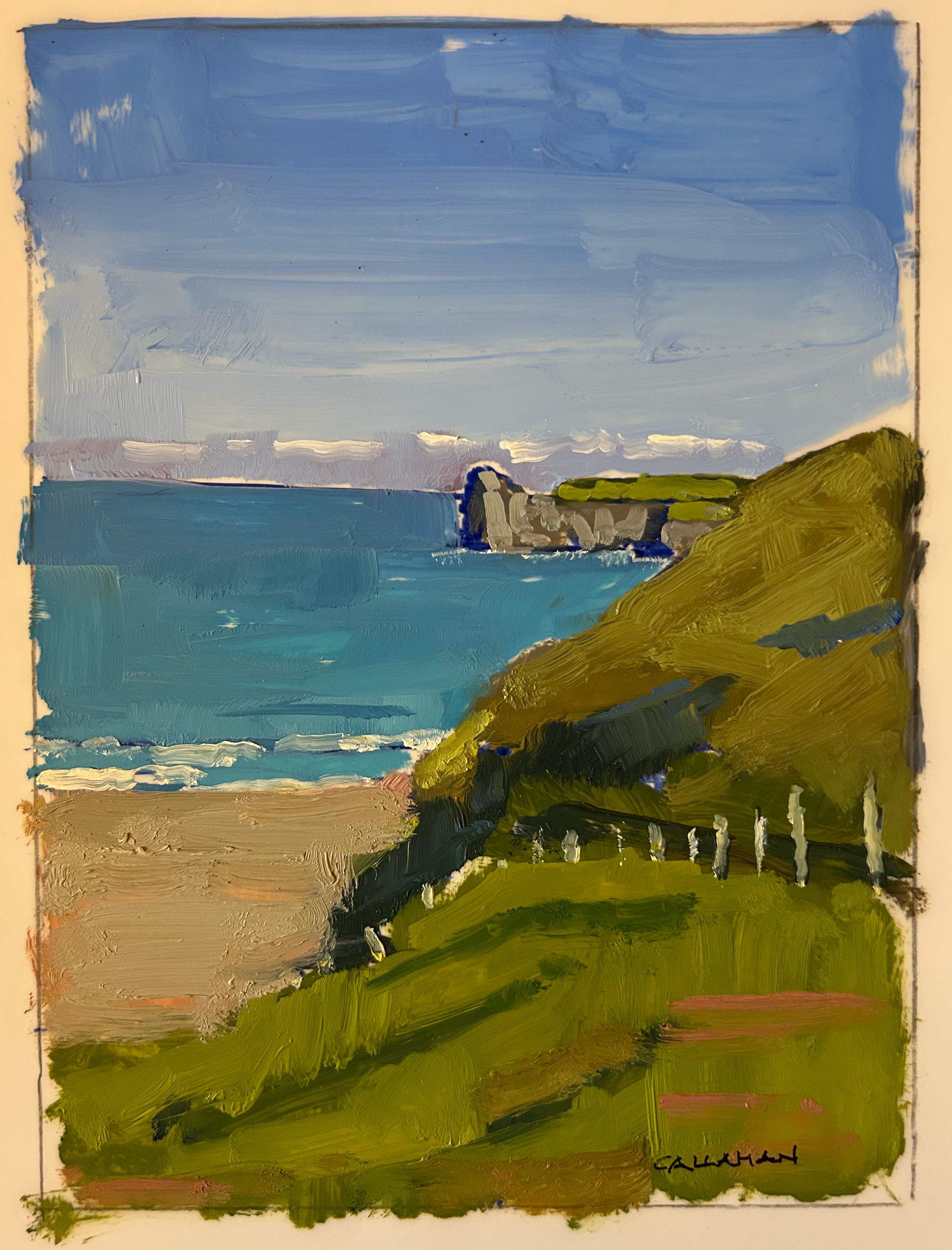 Cornwall 1, 6x8 Oil on Mylar 