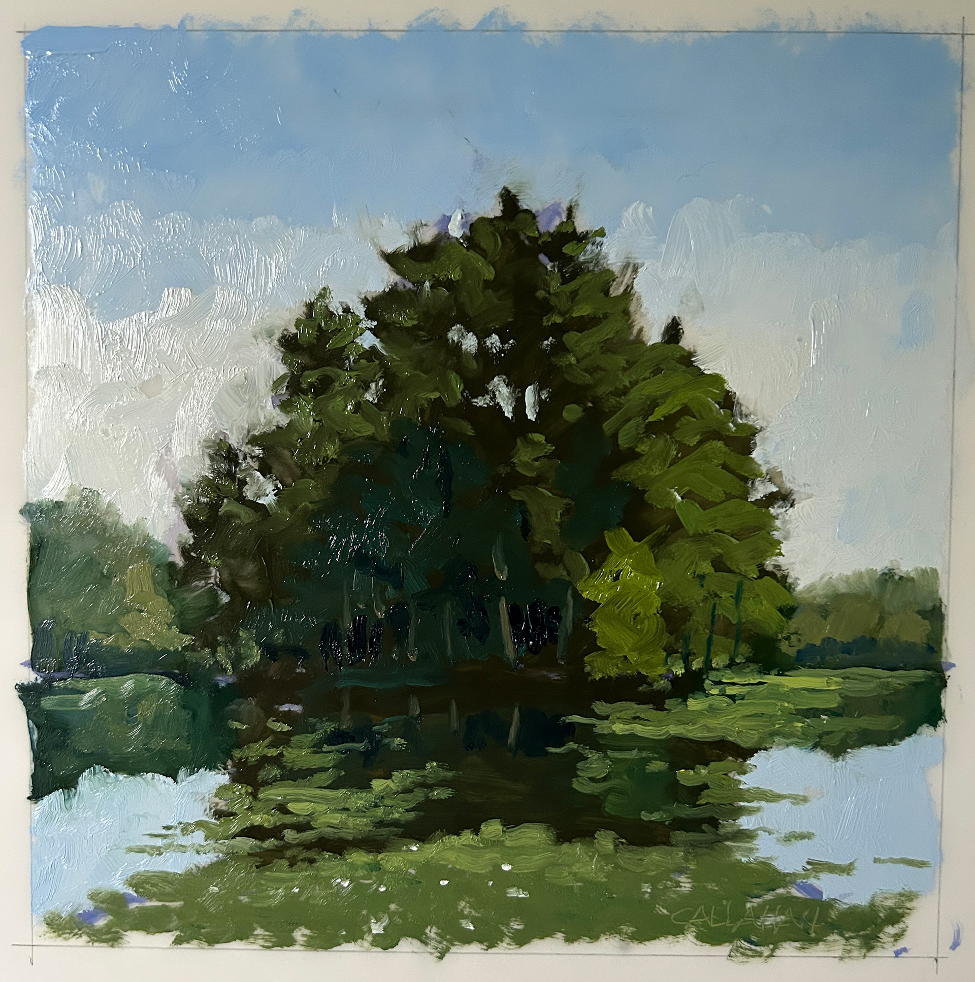 Island 10x10 oil on Mylar SOLD