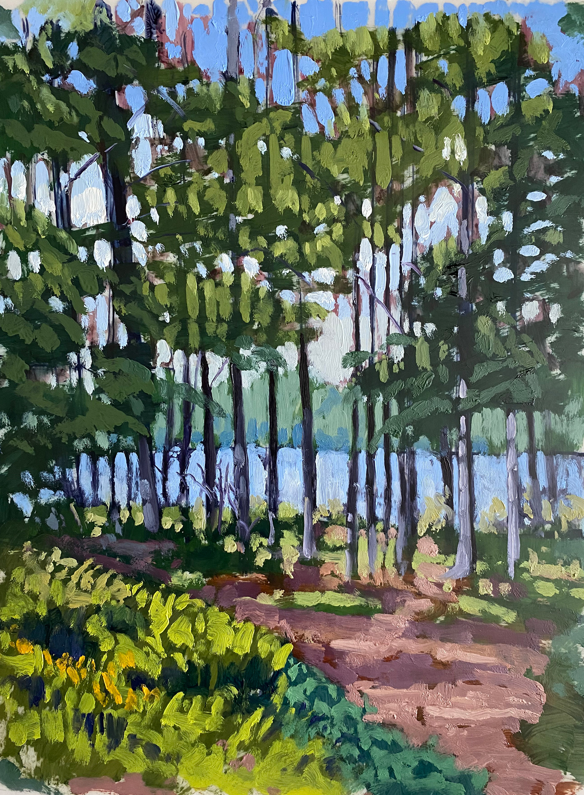NH Lake, oil on Mylar
