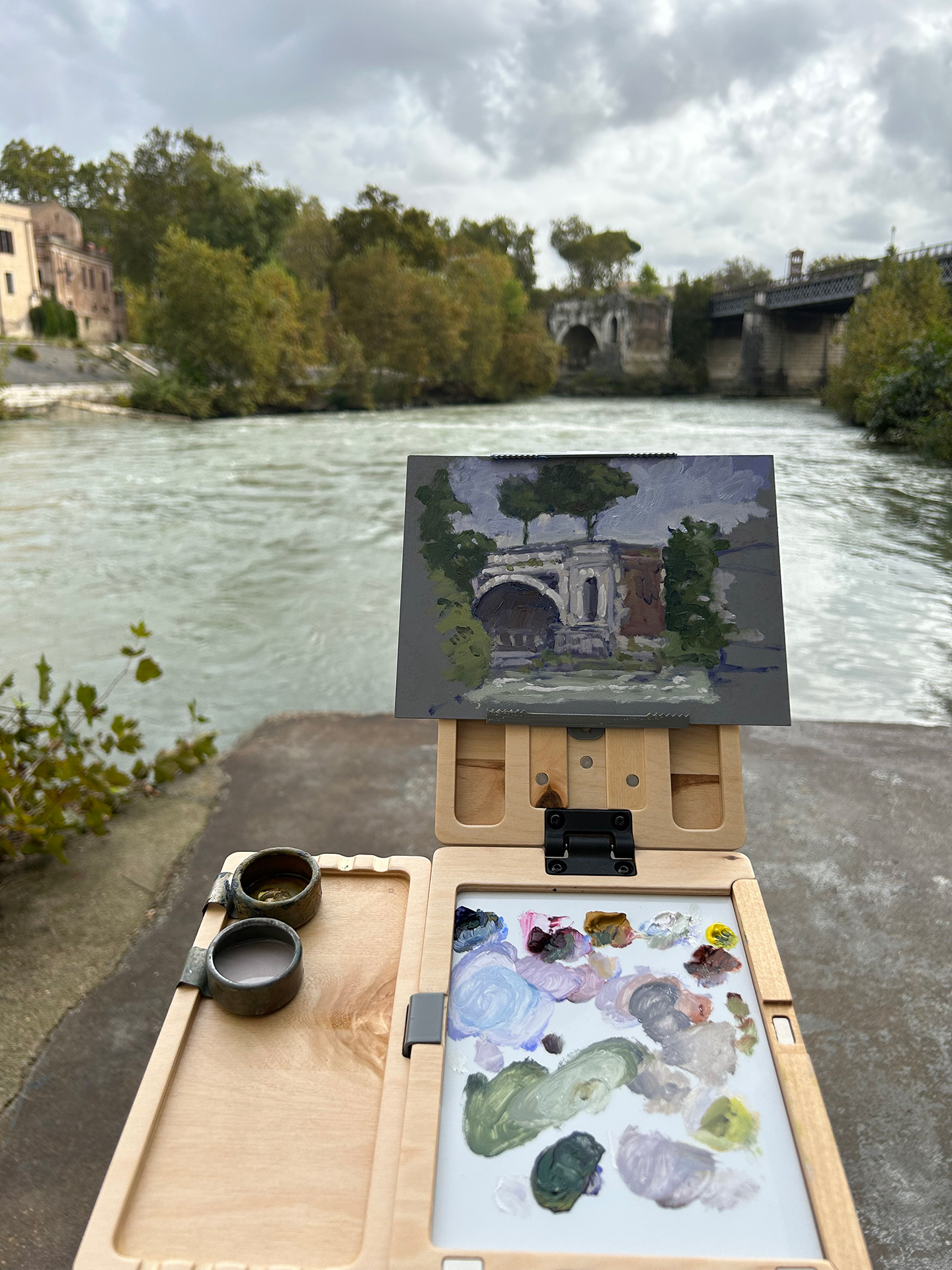 painting on site Rome Ponte Rotto SOLD